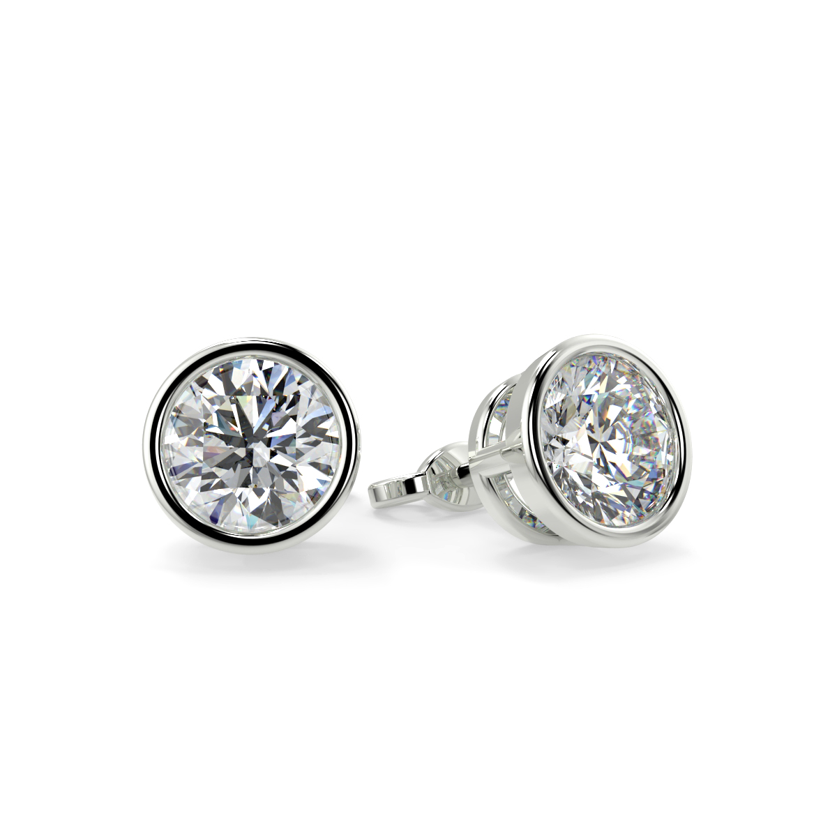Round Rubover Earrings
