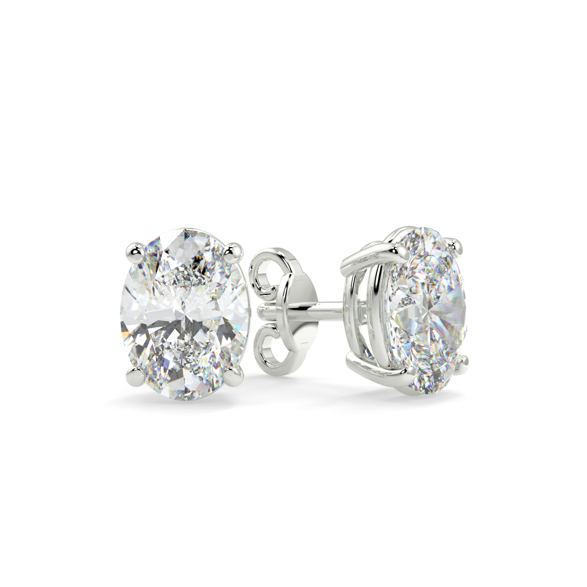 Oval Solitaire Earrings