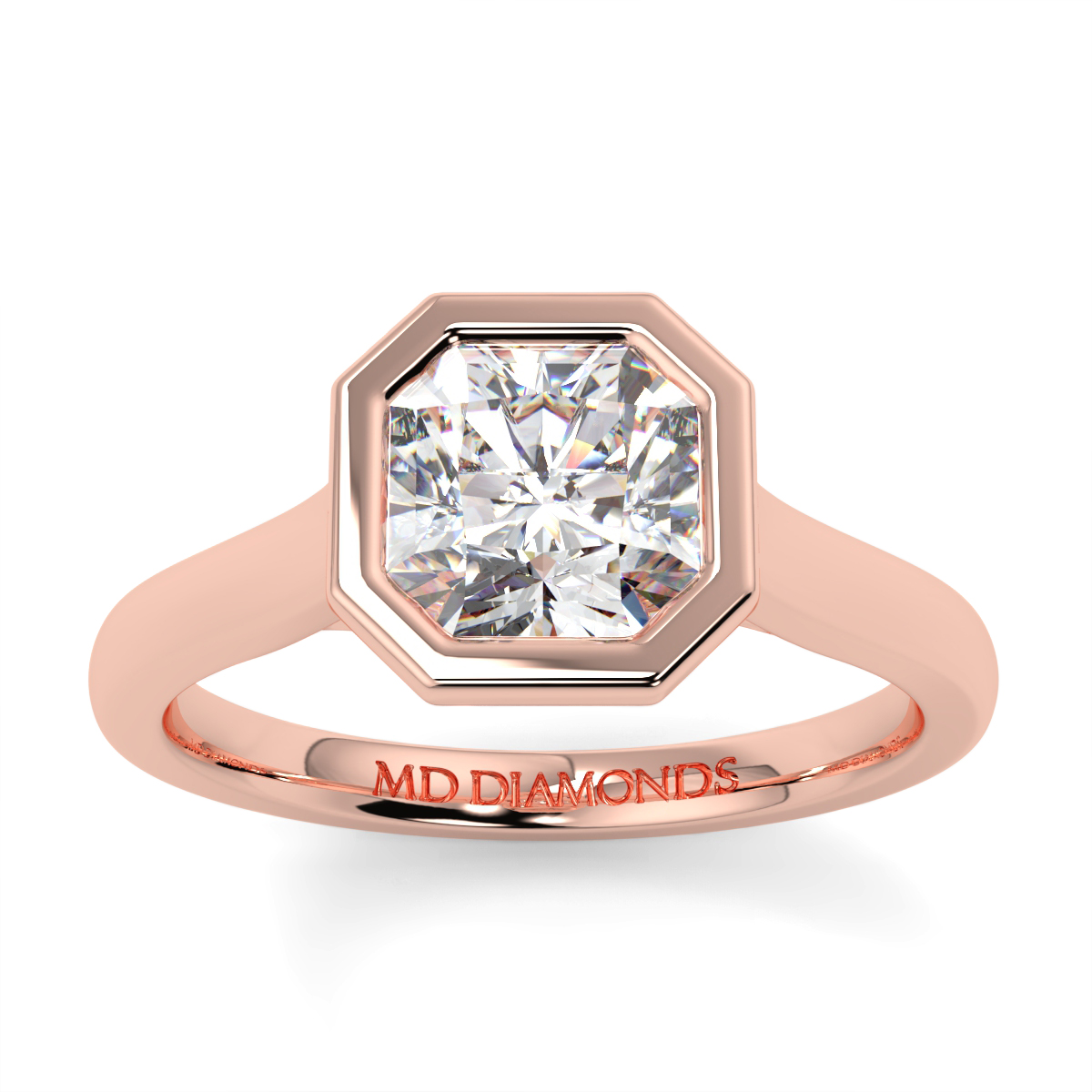 Assher  Rubover Solitaire Ring