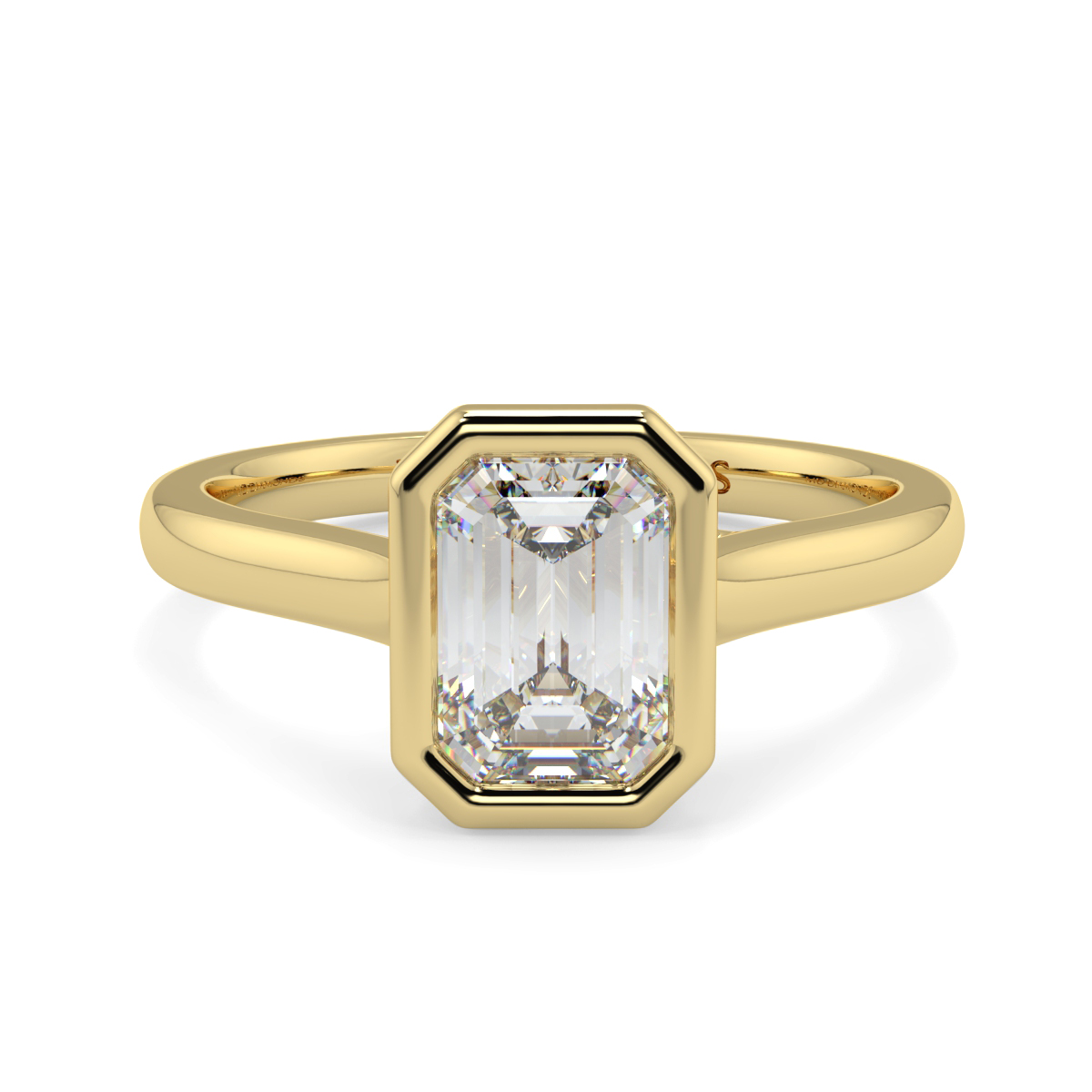 Emerald Rubover Solitaire Ring