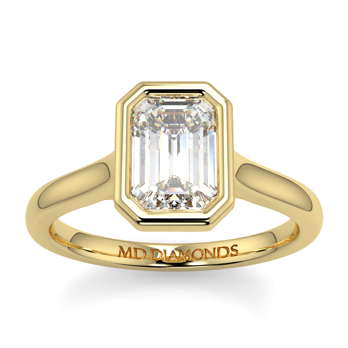 Emerald Rubover Solitaire Ring