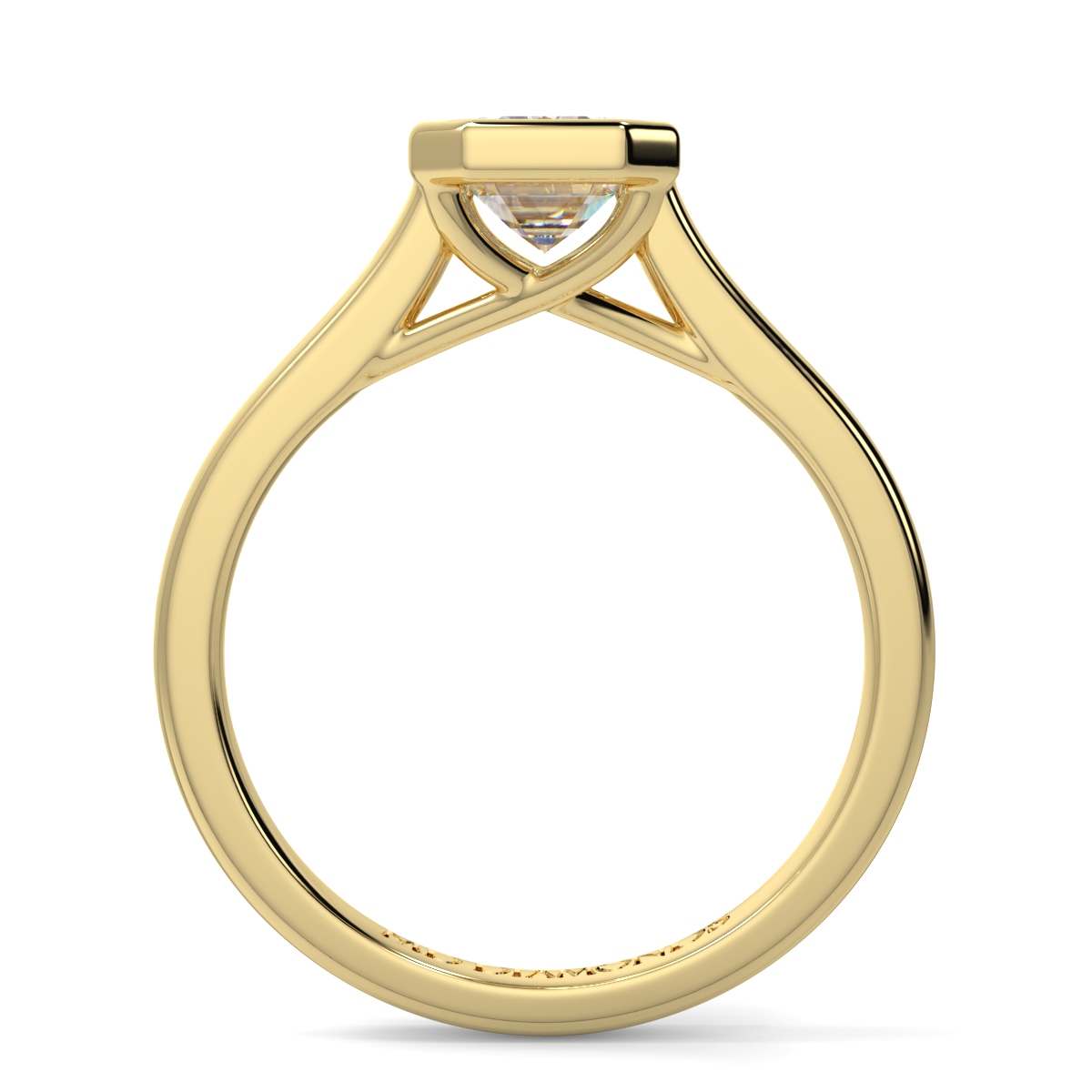 Emerald Rubover Solitaire Ring