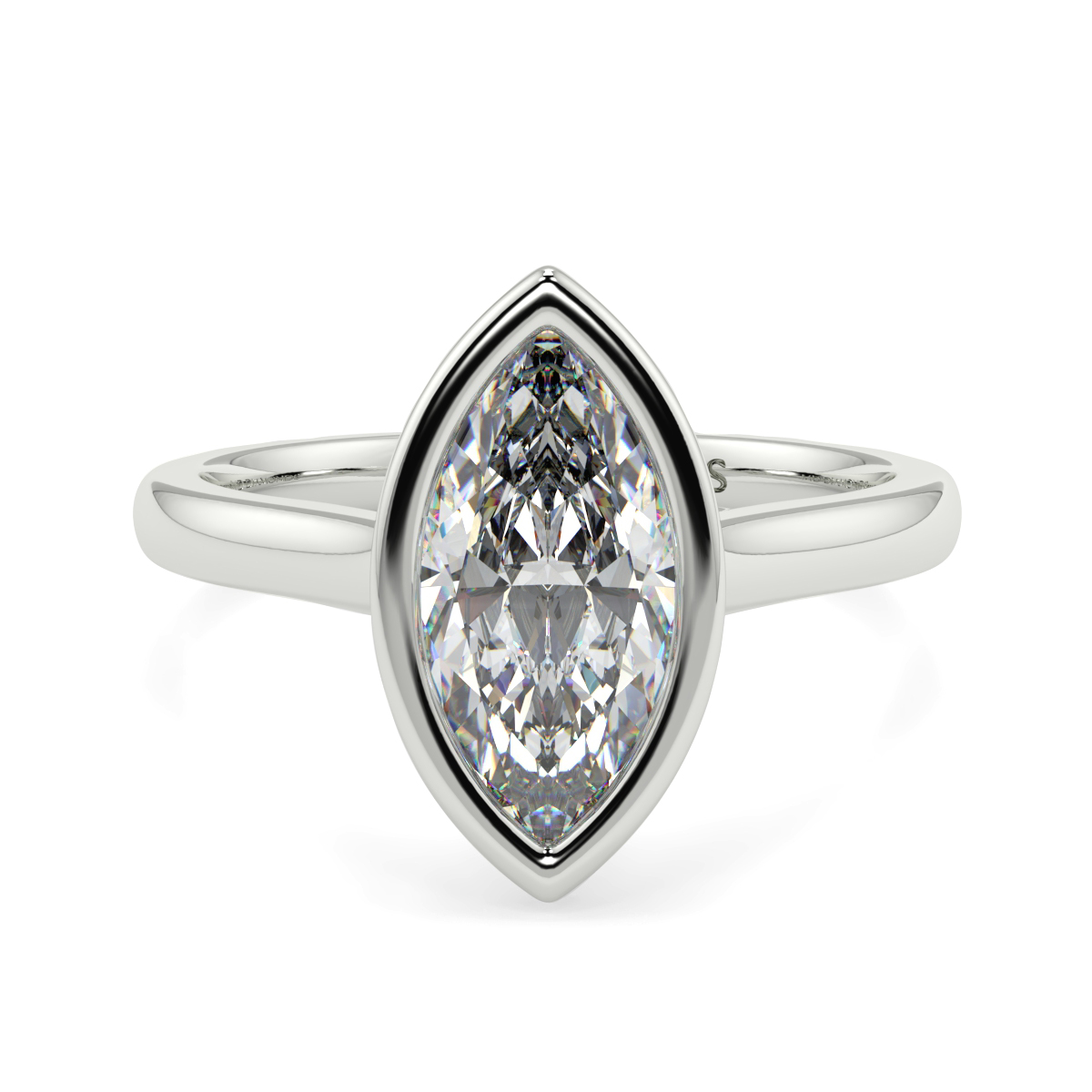 Solitaire Rubover Marquise Ring