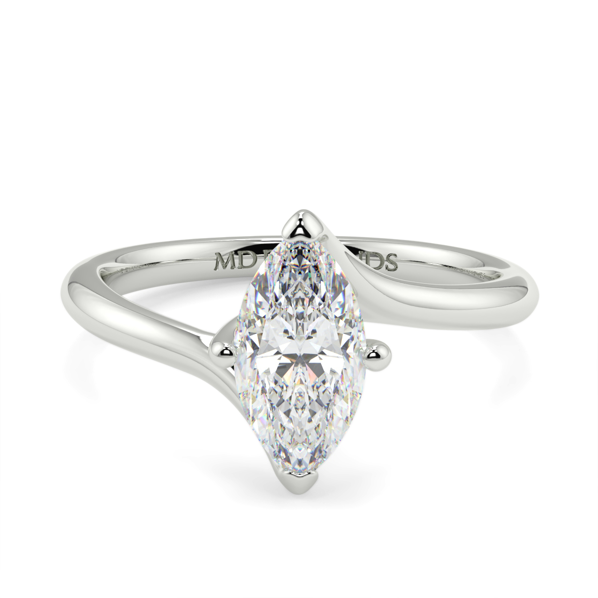 Solitaire Twist Marquise Ring