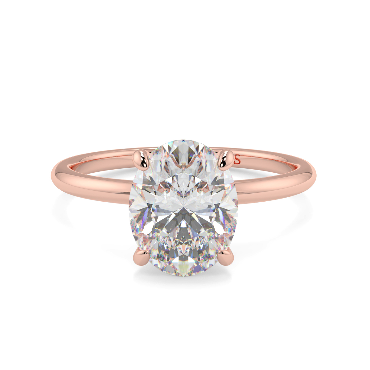 Oval 4 Claw Solitaire Ring