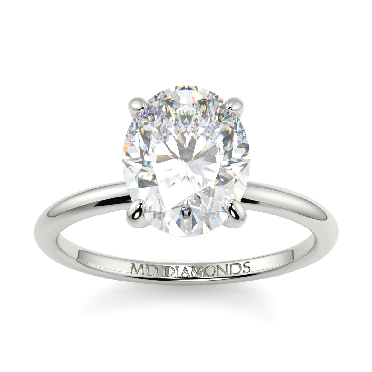 Oval 4 Claw Solitaire Ring