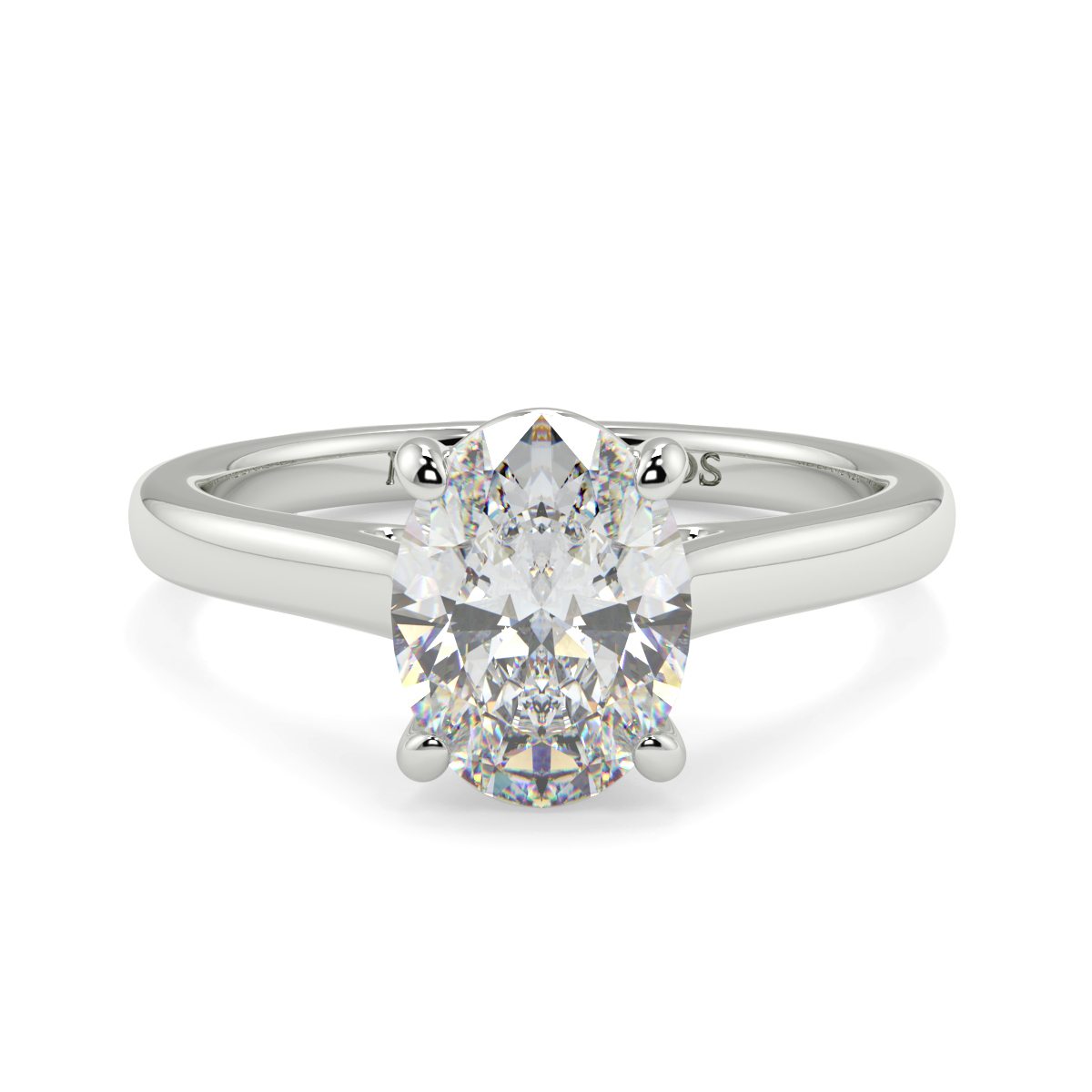 Oval 4 Claw Wed Fit Solitaire Ring