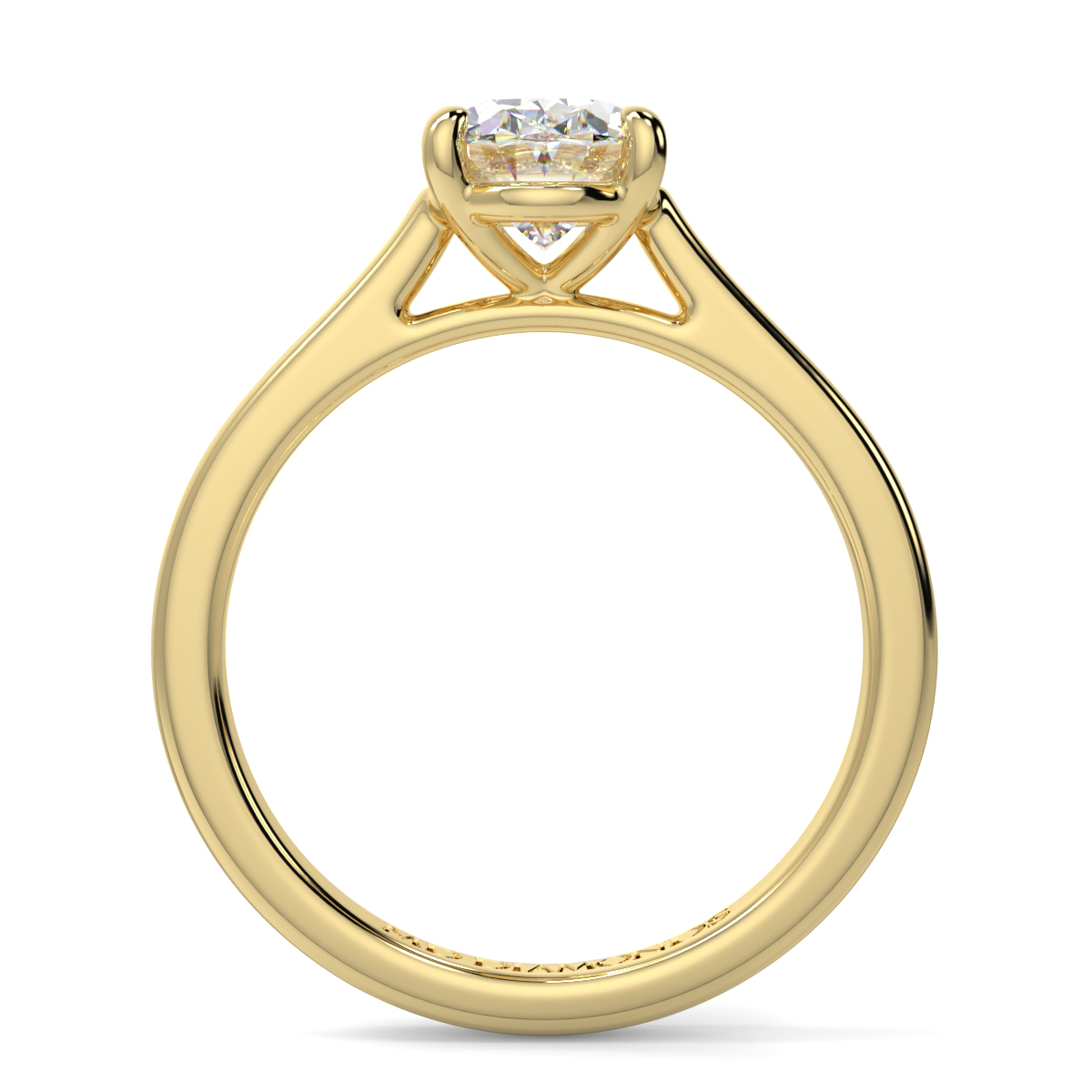Oval 4 Claw Wed Fit Solitaire Ring