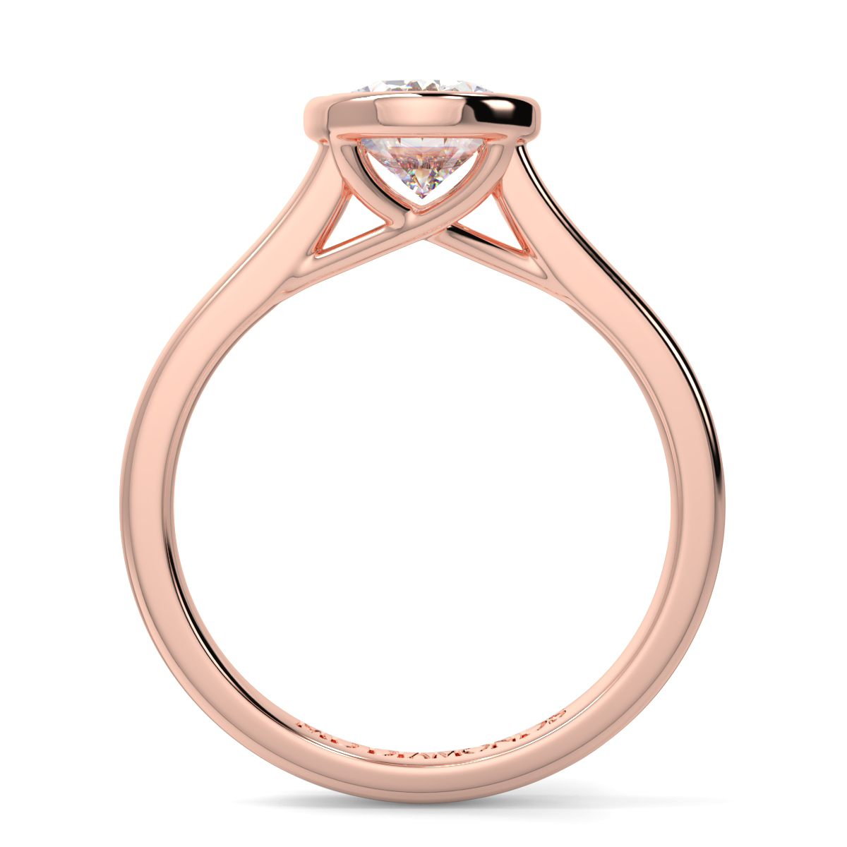 Oval Solitaire Rubover Oval Ring