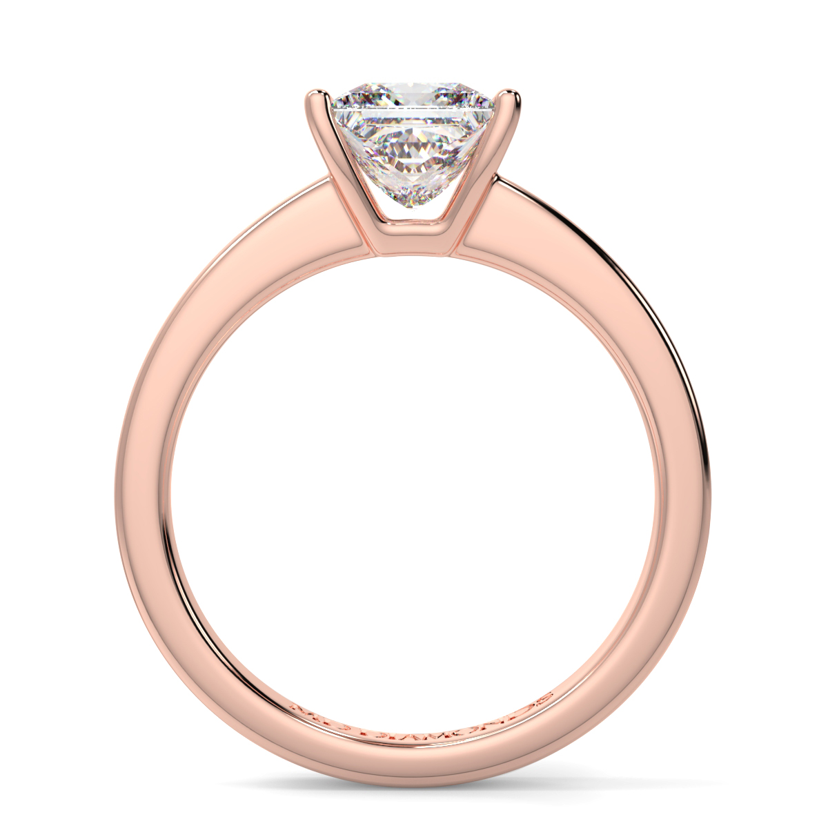 Princess  Half Rubover Solitaire Ring
