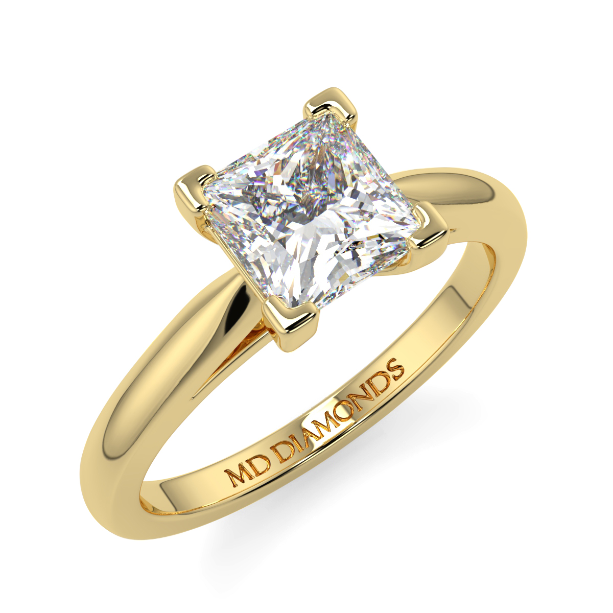 Princess 4 Claw Solitaire  Diamond Ring