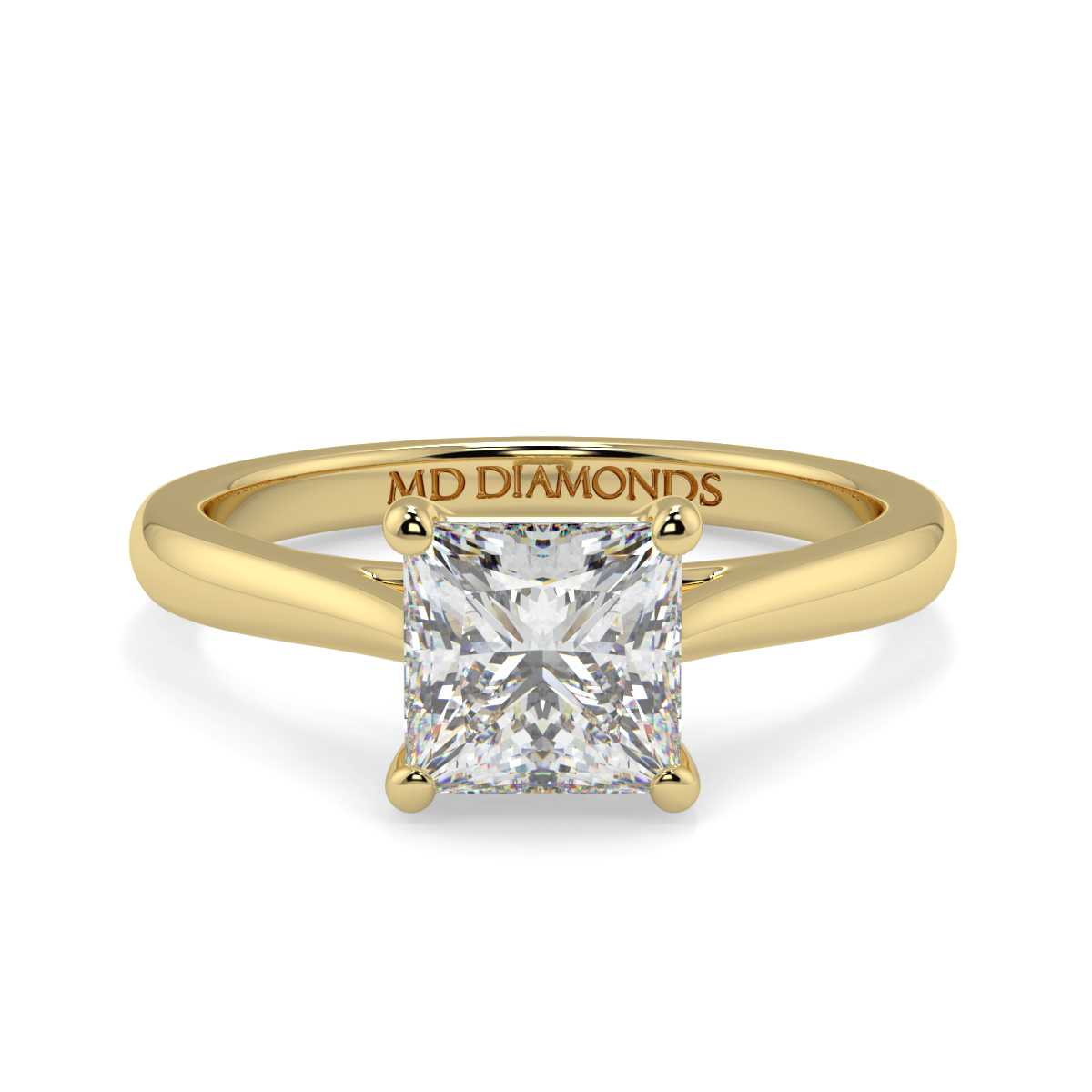 Princess Wed Fit Tappered Solitaire Ring