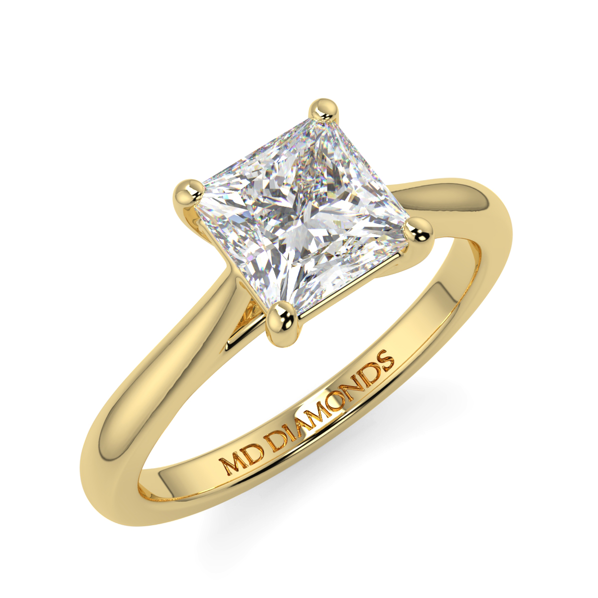 Princess Wed Fit Tappered Solitaire Ring