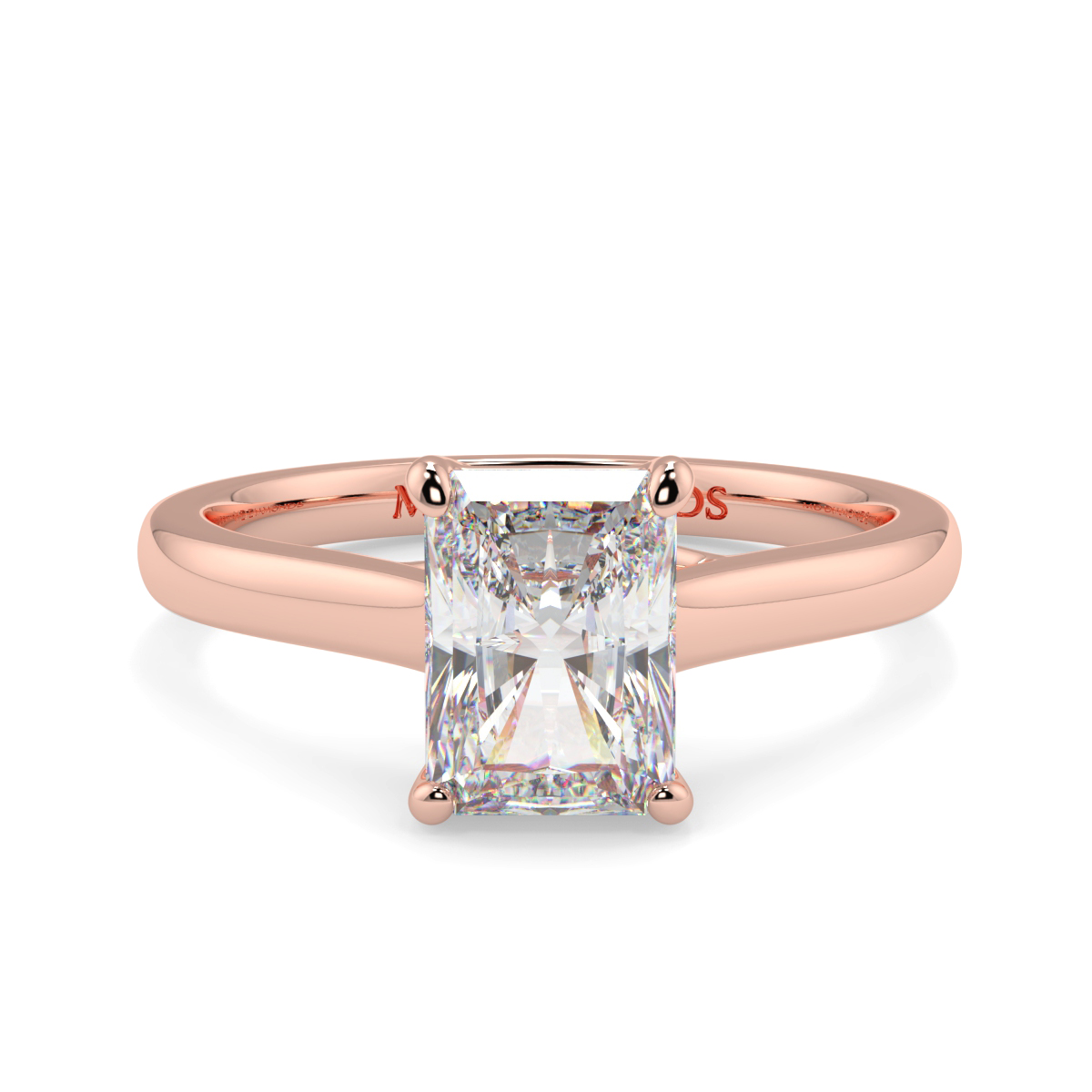 Radiant 4 Claw Solitaire  Ring