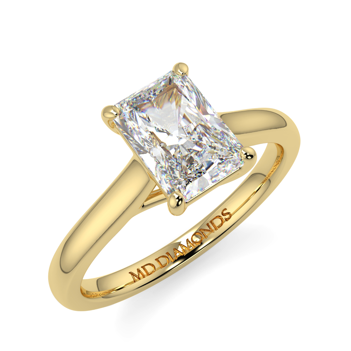 Radiant 4 Claw Solitaire  Ring