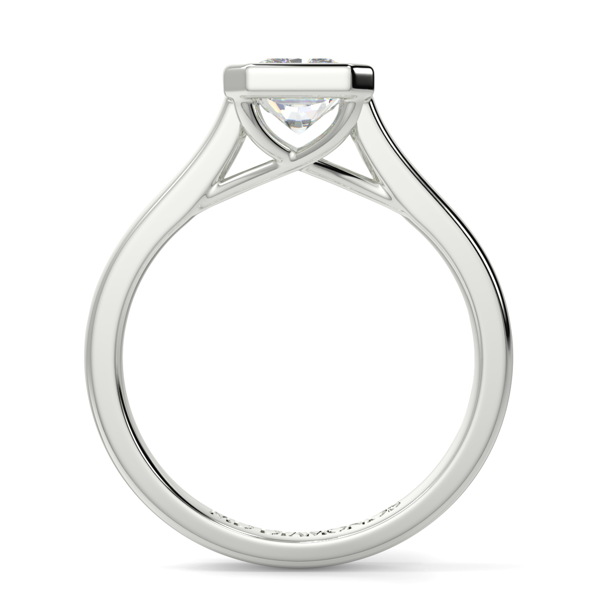 Radiant Rubover Solitaire Ring
