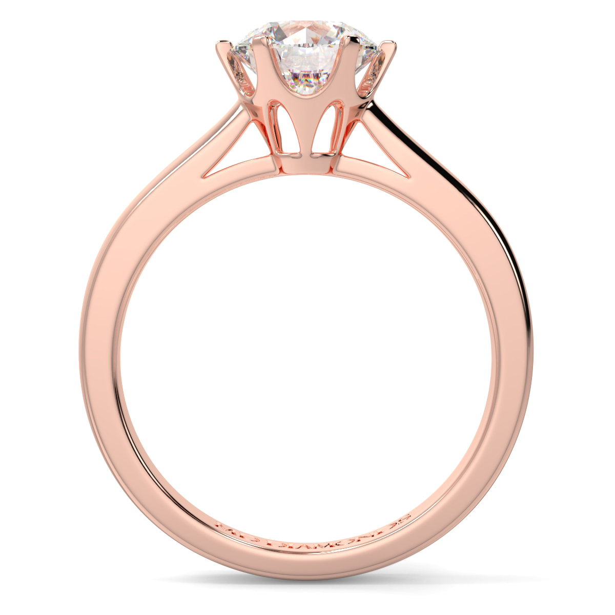 Round 6 Claw Crown Solitaire Ring