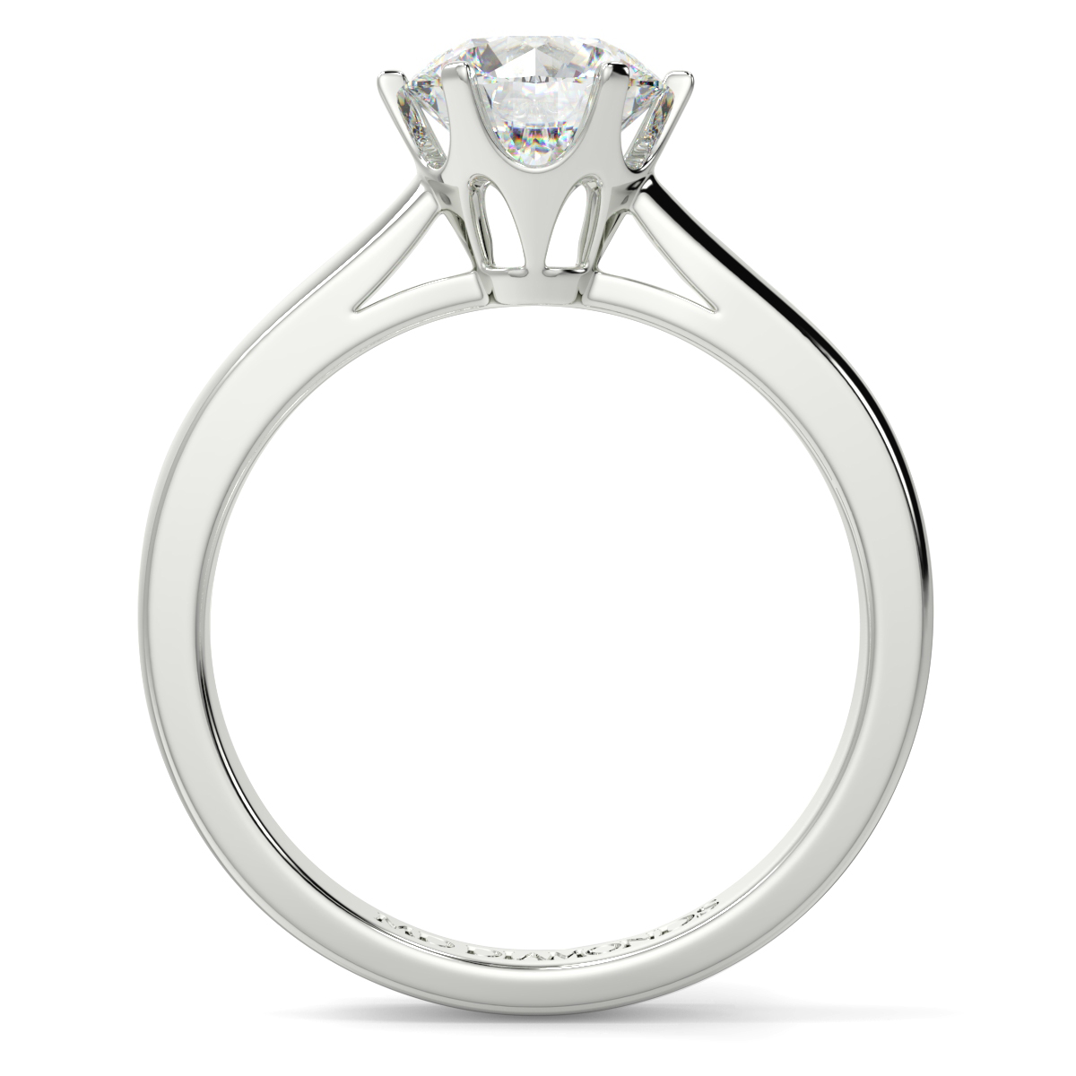 Round 6 Claw Crown Solitaire Ring