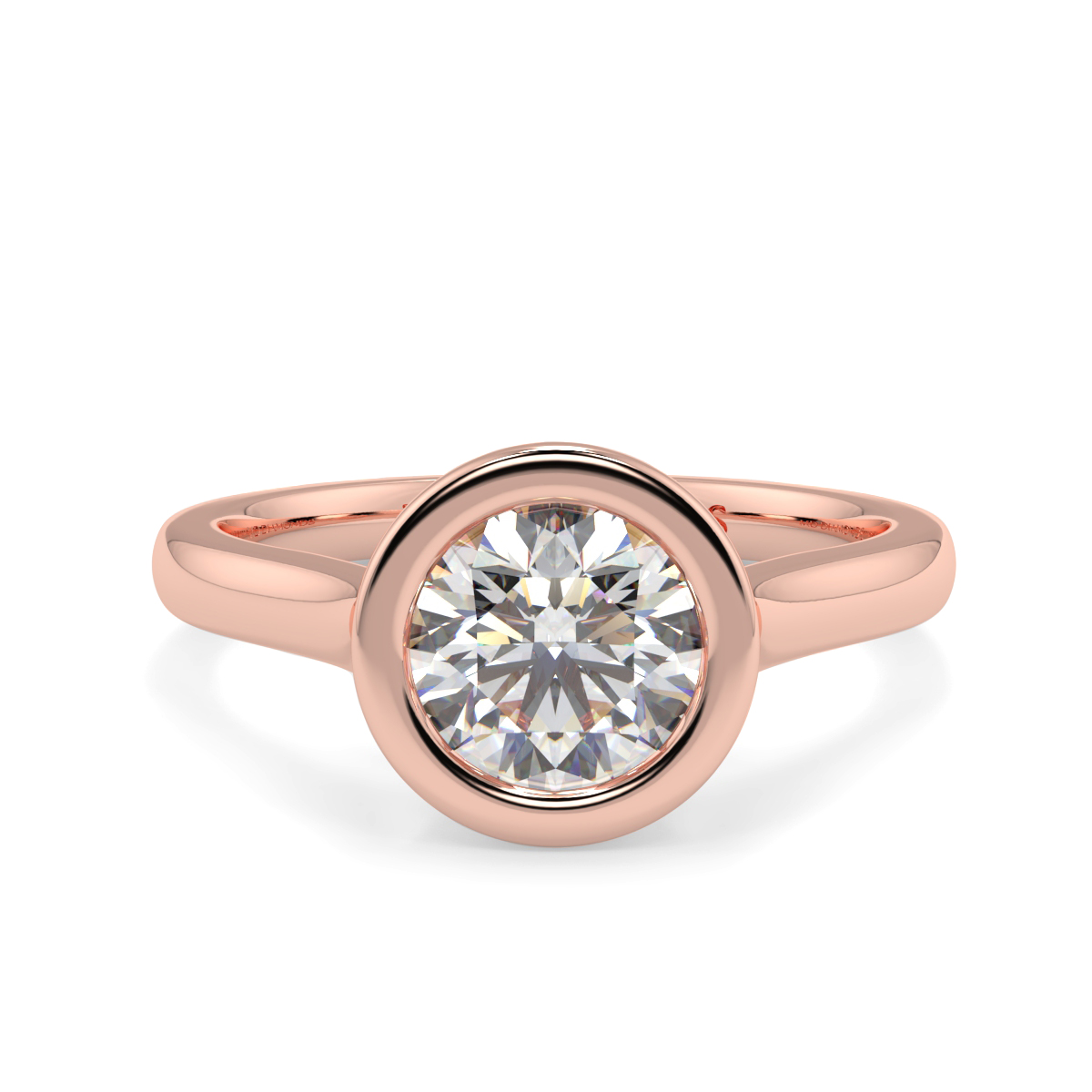 Round Rubover Solitaire Ring
