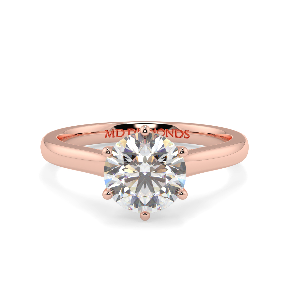 Round Wed Fit 6 Claw Solitaire Ring