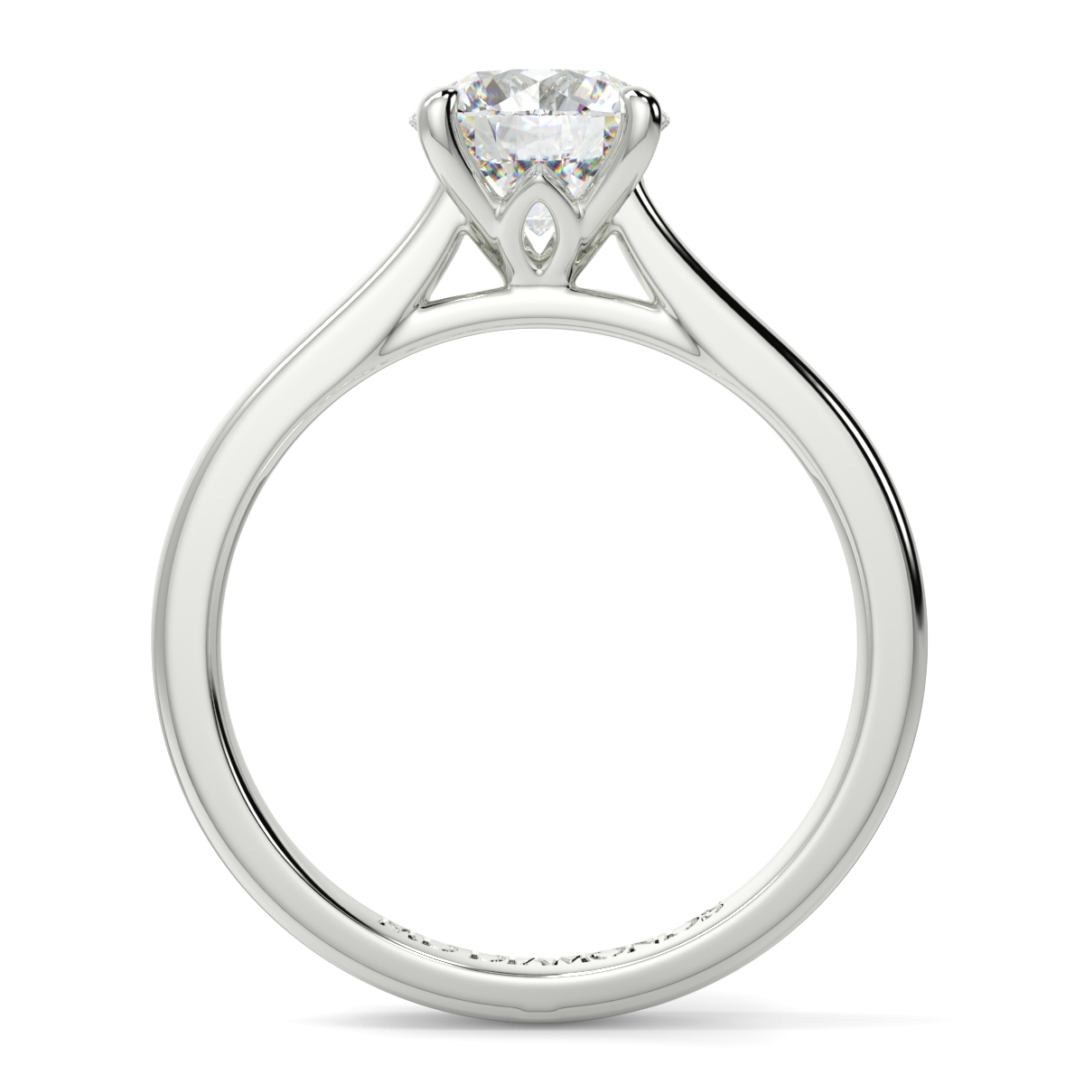 Round Wed Fit Tulip Solitaire Ring