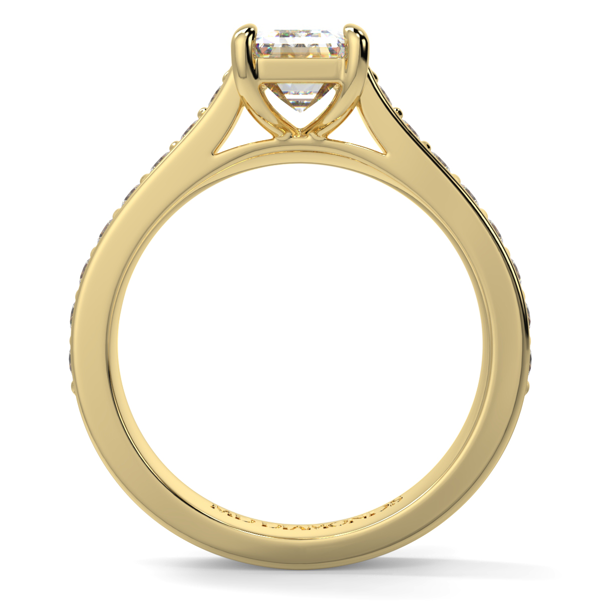 Emerald Cut Pave Set Diamond Ring