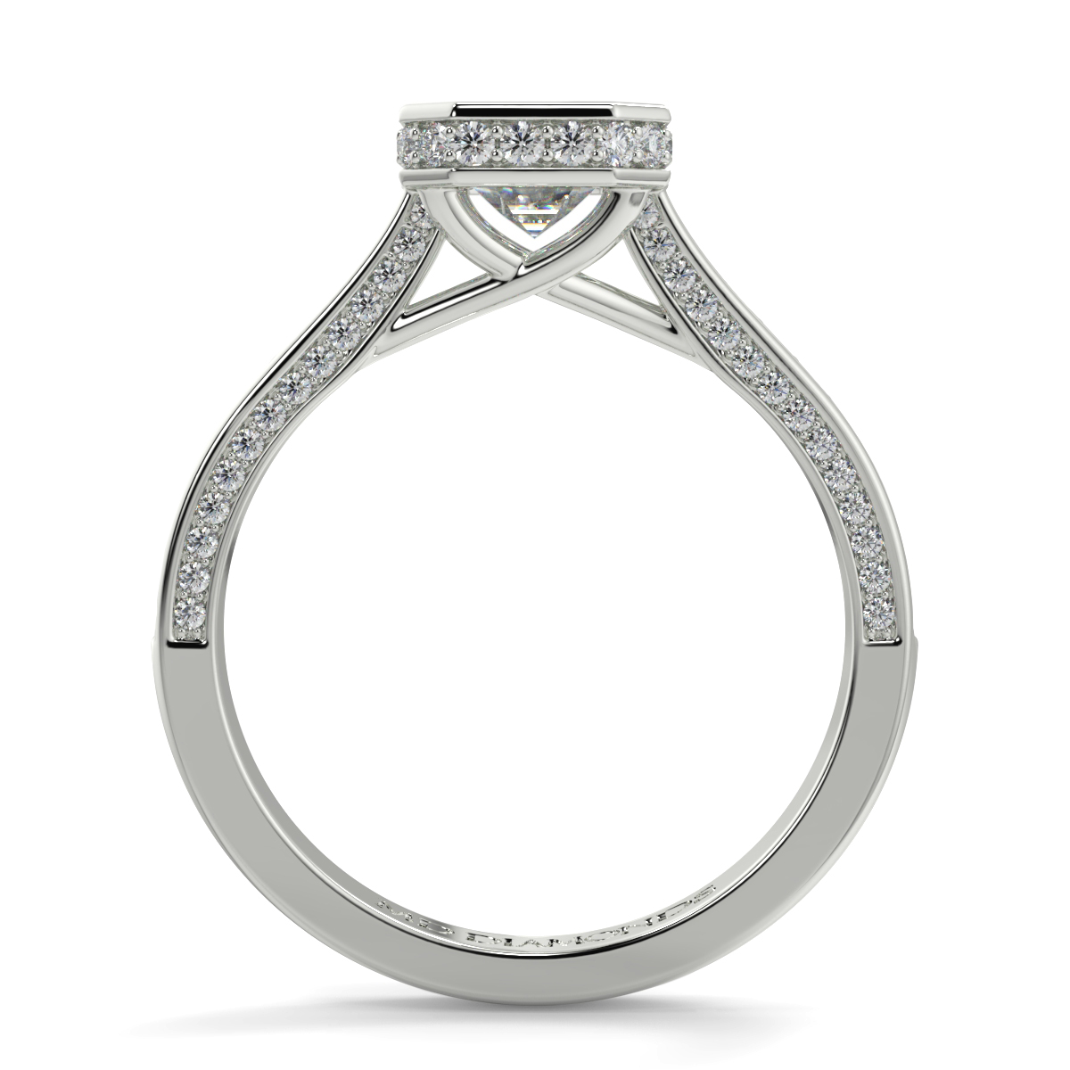 Emerald Rubover  Pave Set Diamond Ring