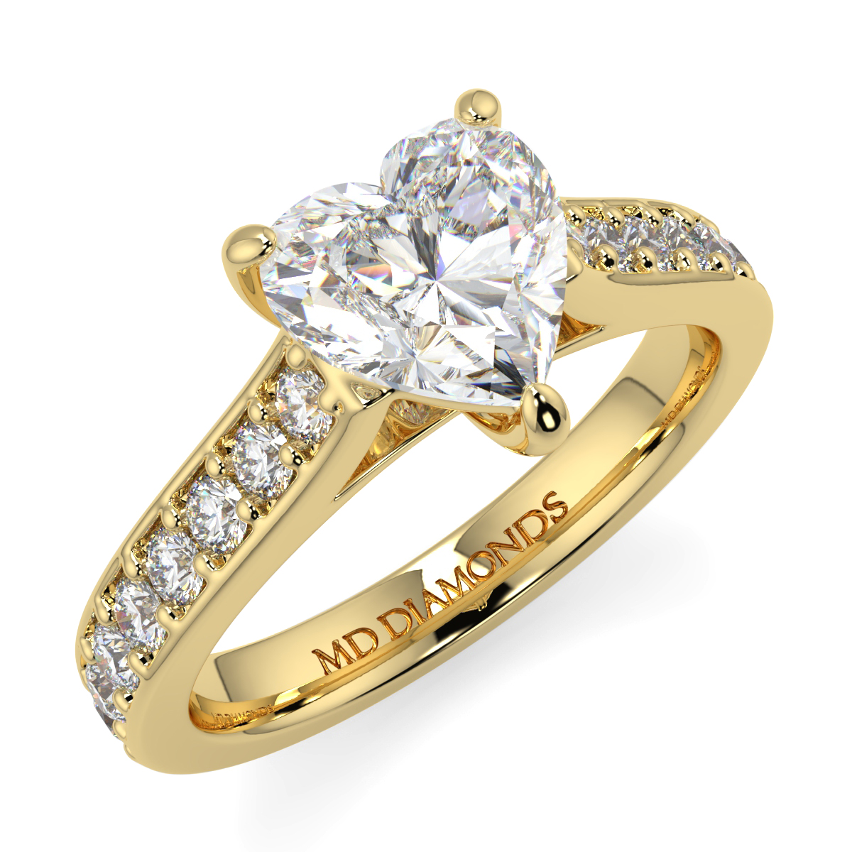 Heart Pave Set Diamond Ring