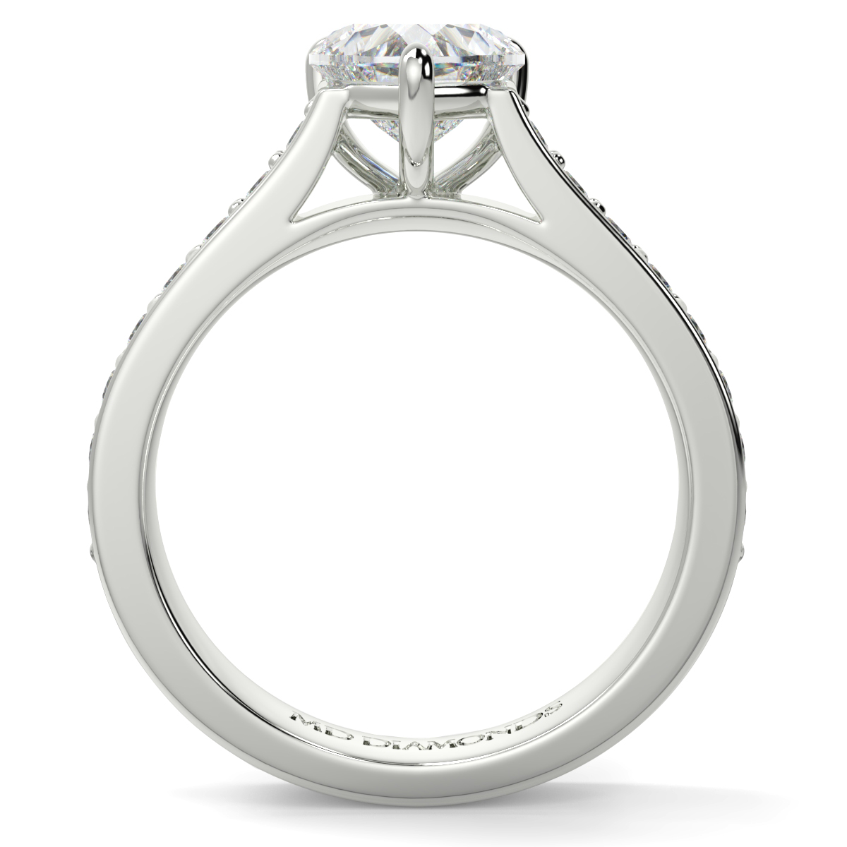 Heart Pave Set Diamond Ring