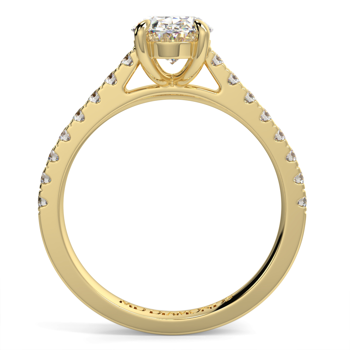 Oval Microset Diamond Ring