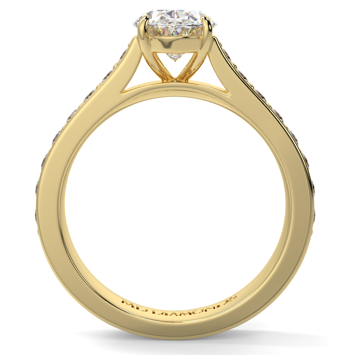 Oval Pave Set Diamond Ring
