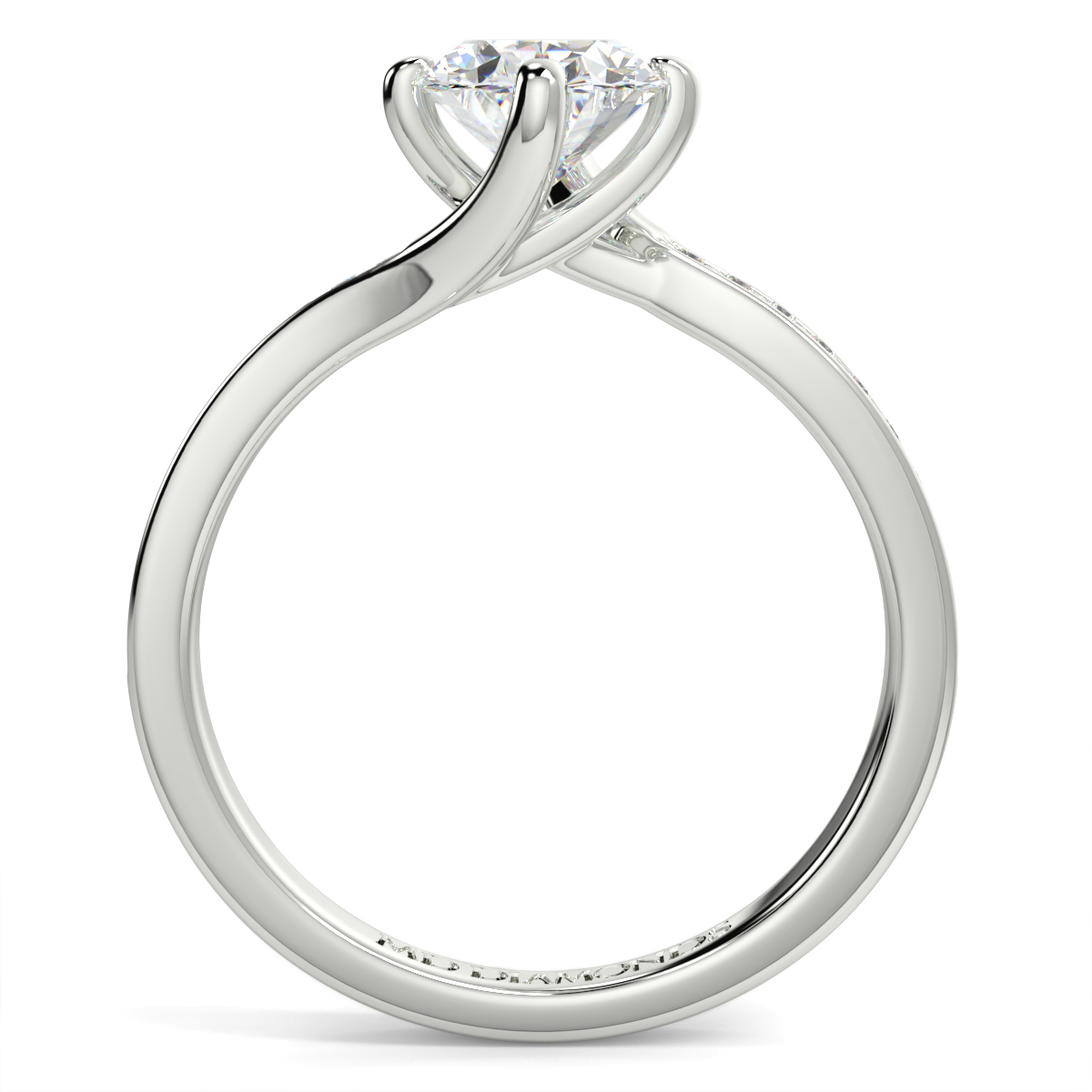 Oval Pave Set Twist Diamond Ring