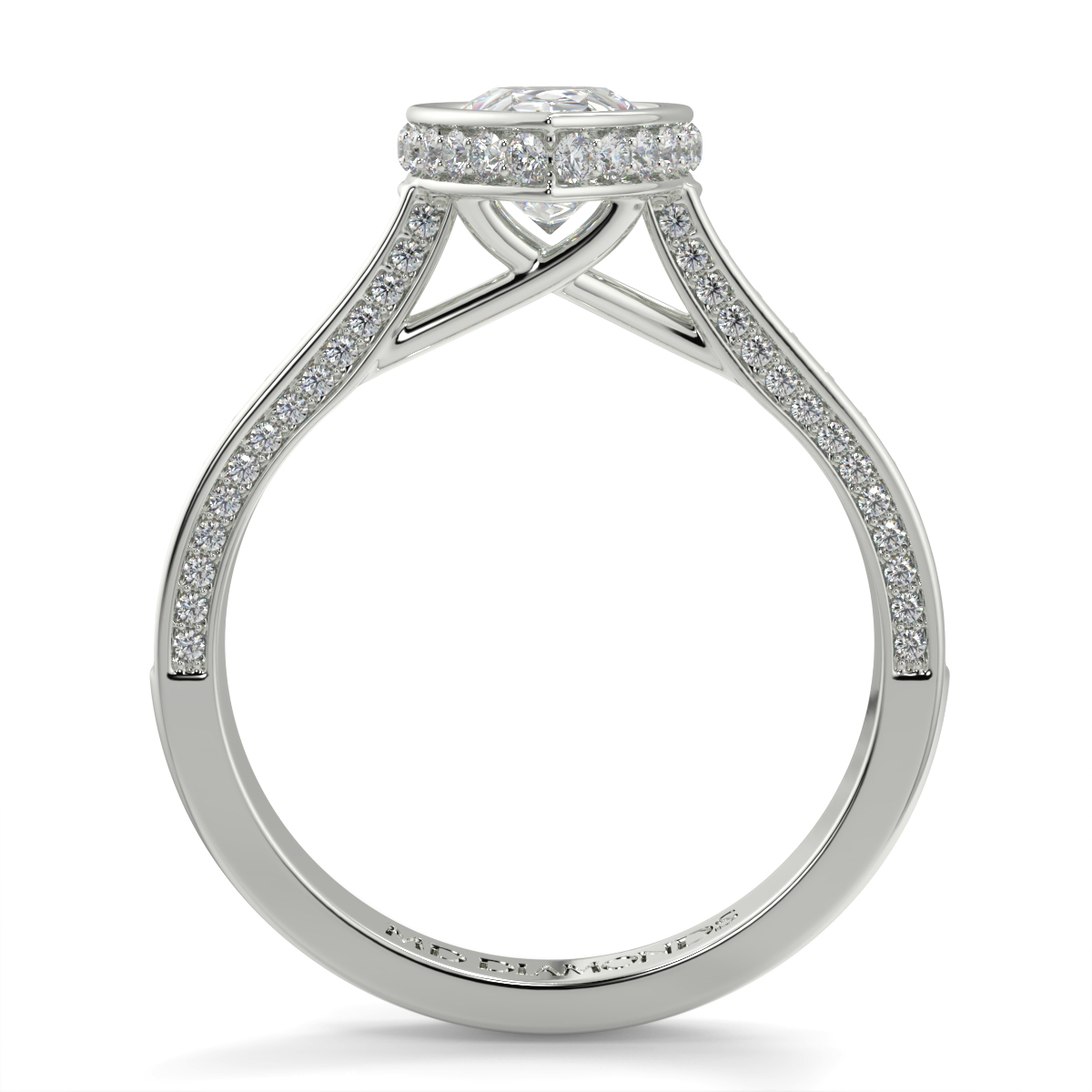 Pear Pave Set Rubover   Diamond Ring