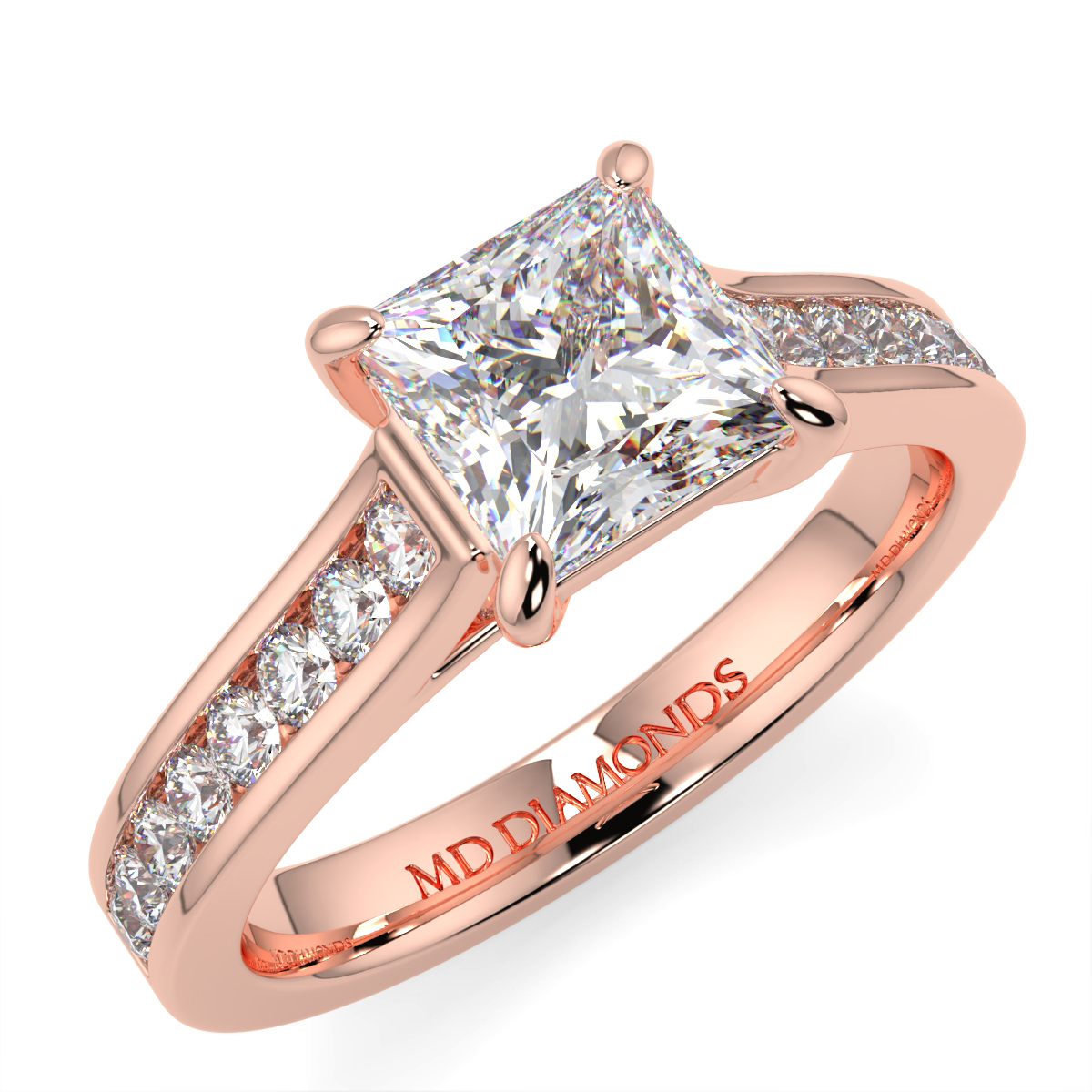 Princess Channel Set Diamond Ring
