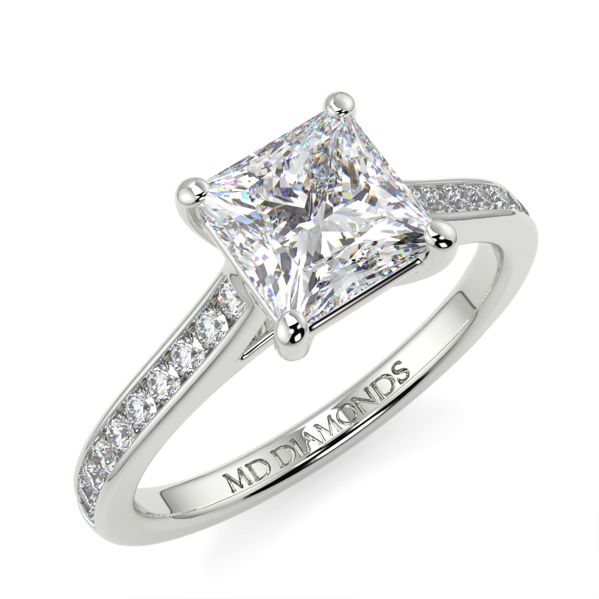 Princess Channel Set Wed Fit Diamond Ring