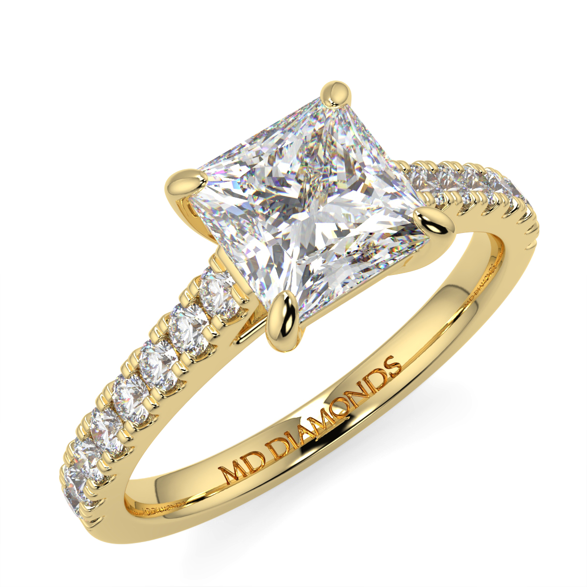 Princess Micro Set Diamond Ring