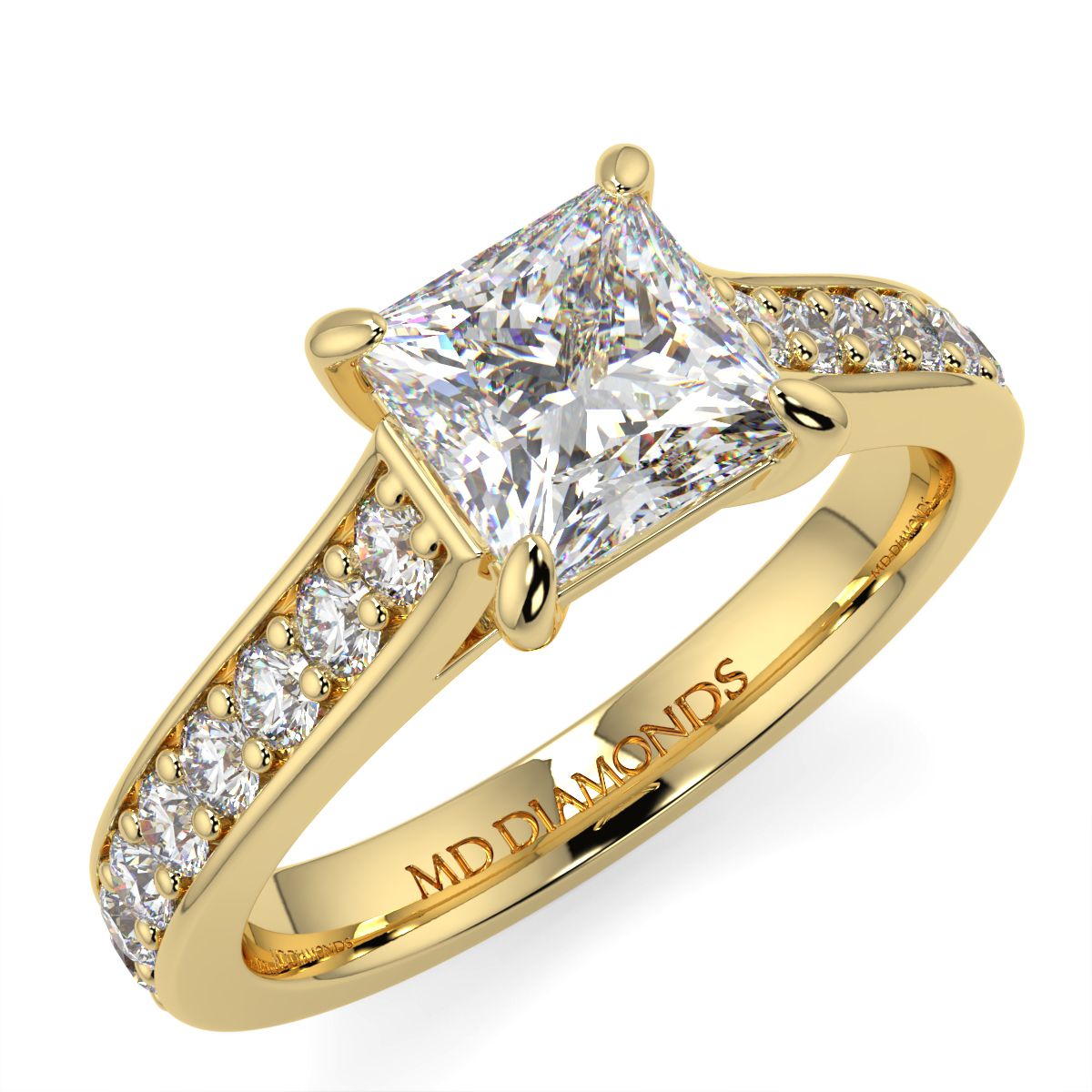 Princess Pave Set Diamond Ring