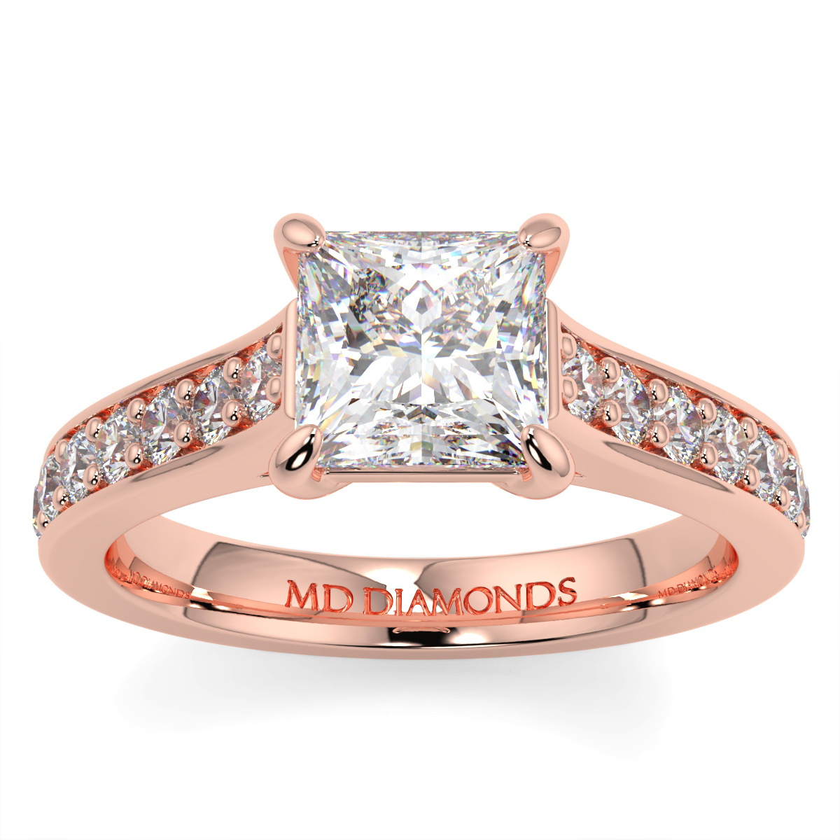 Princess Pave Set Diamond Ring