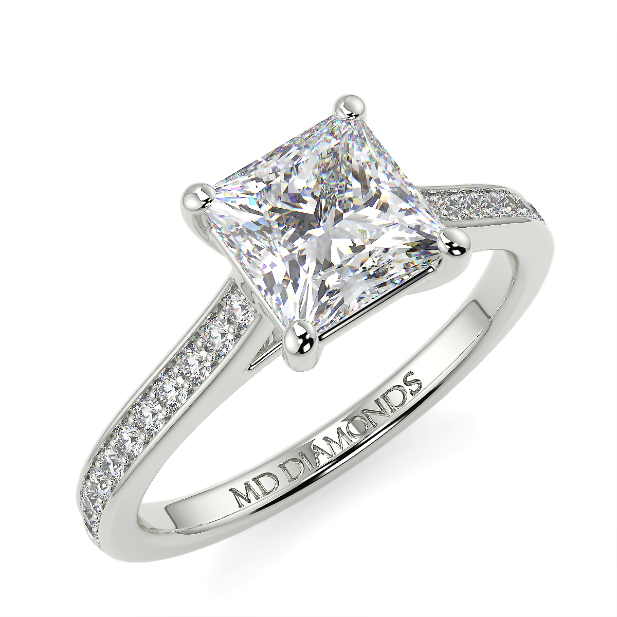 Princess Pave Set Wed Fit Diamond Ring