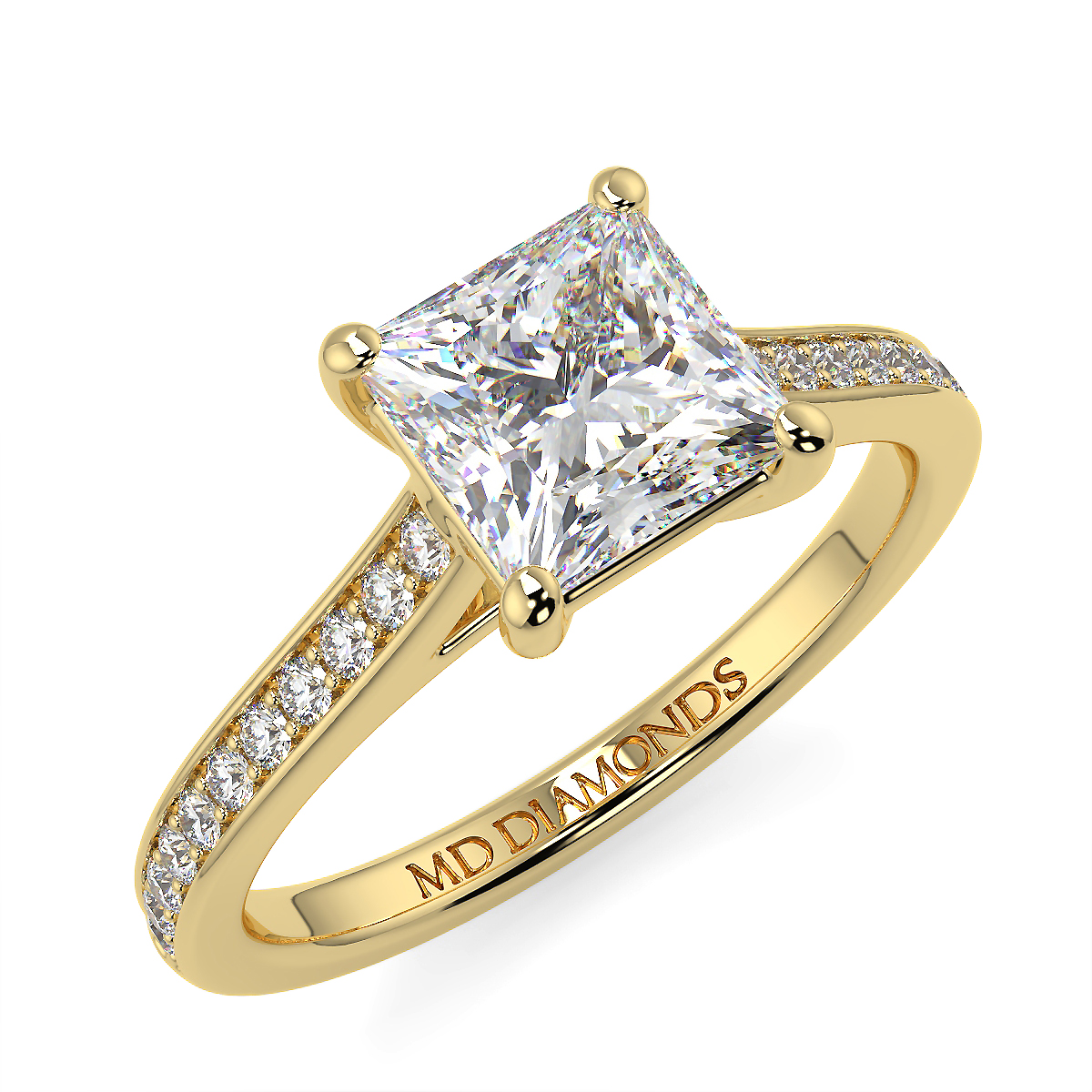 Princess Pave Set Wed Fit Diamond Ring