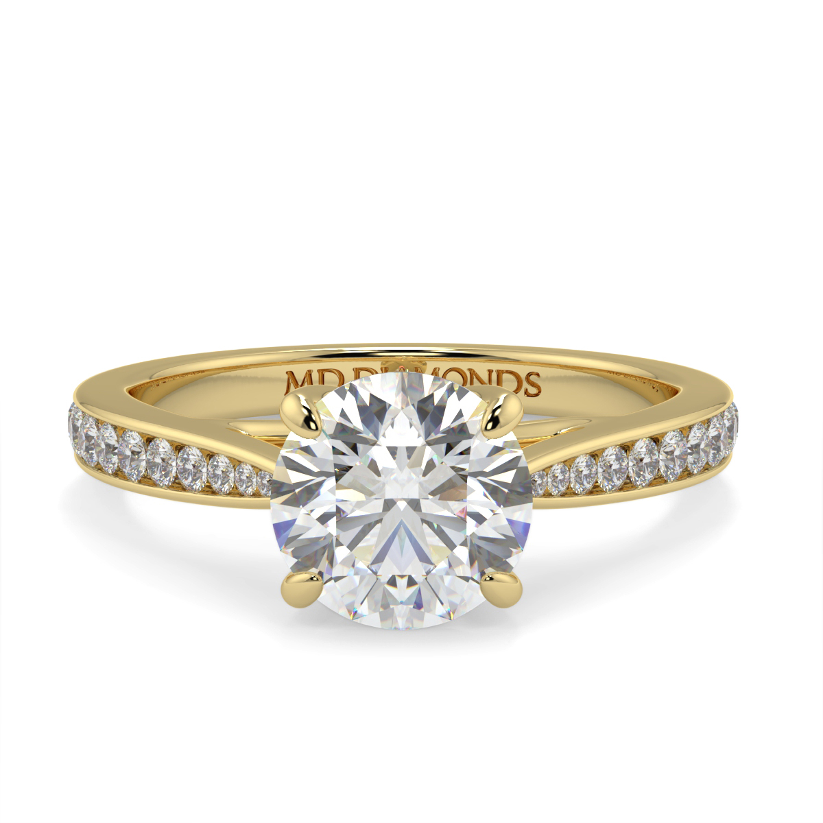 Round Channel Set Tappered Diamond Ring