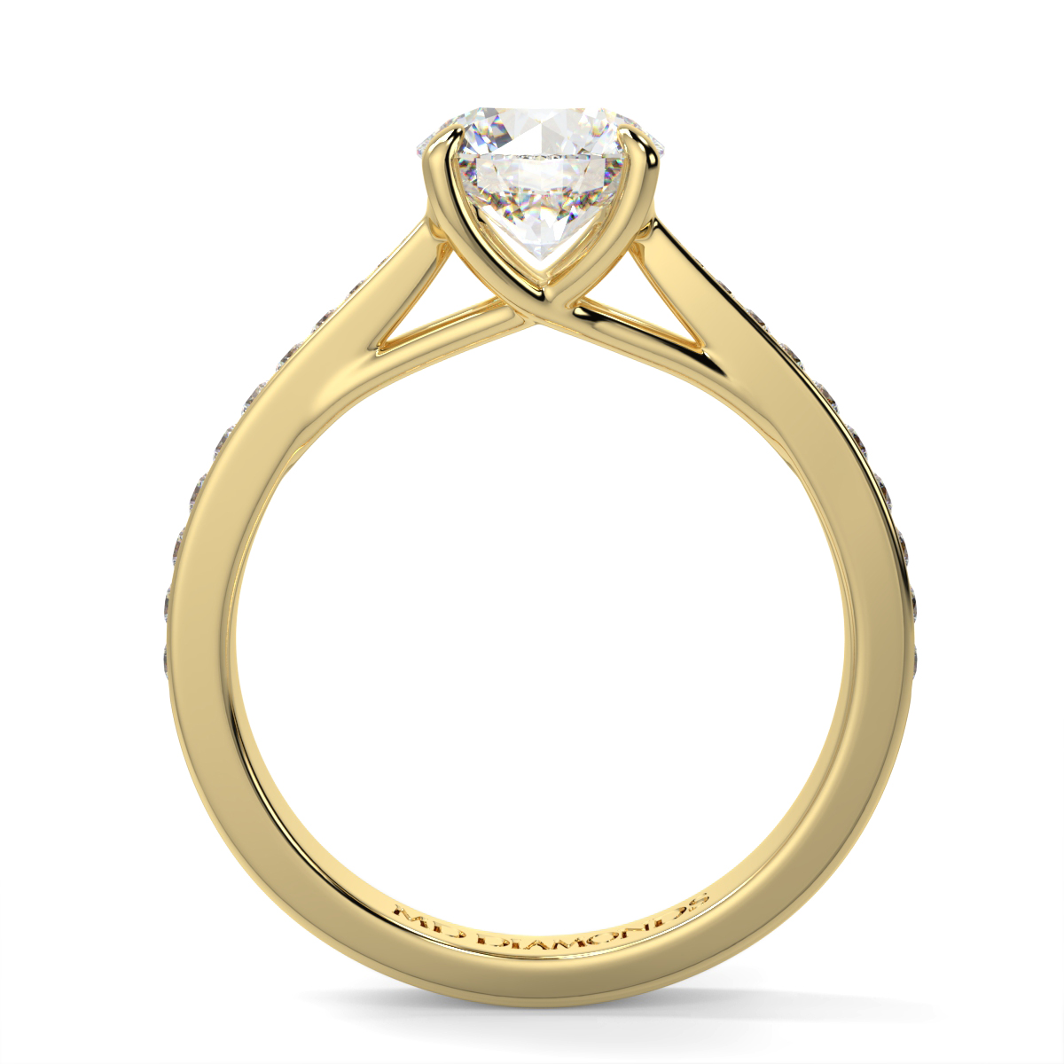 Round Channel Set Tappered Diamond Ring