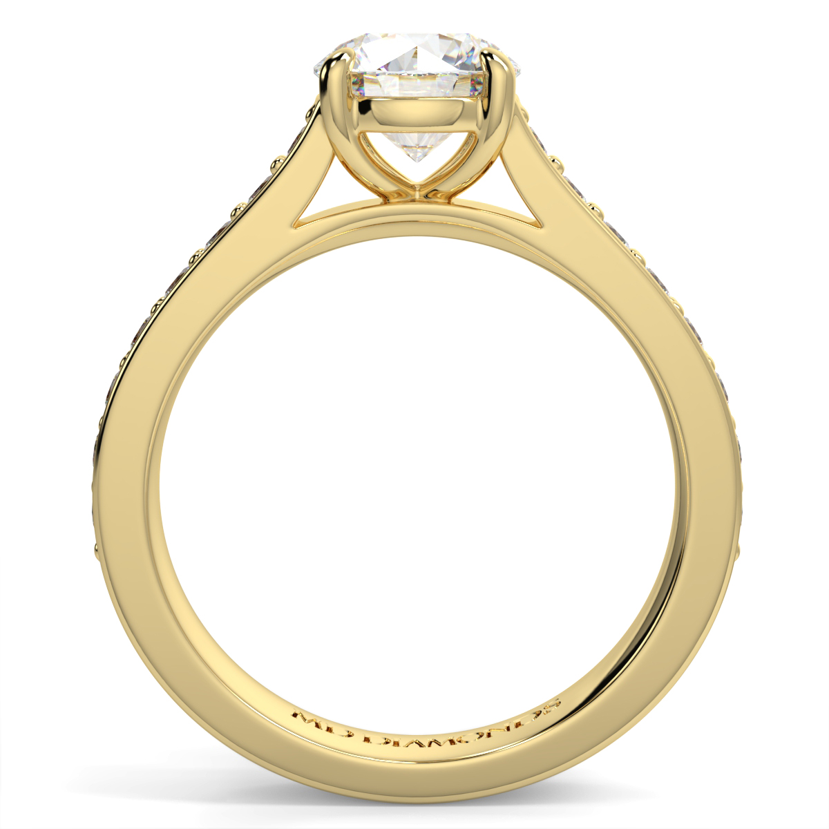 Round Pave Set Diamond Ring