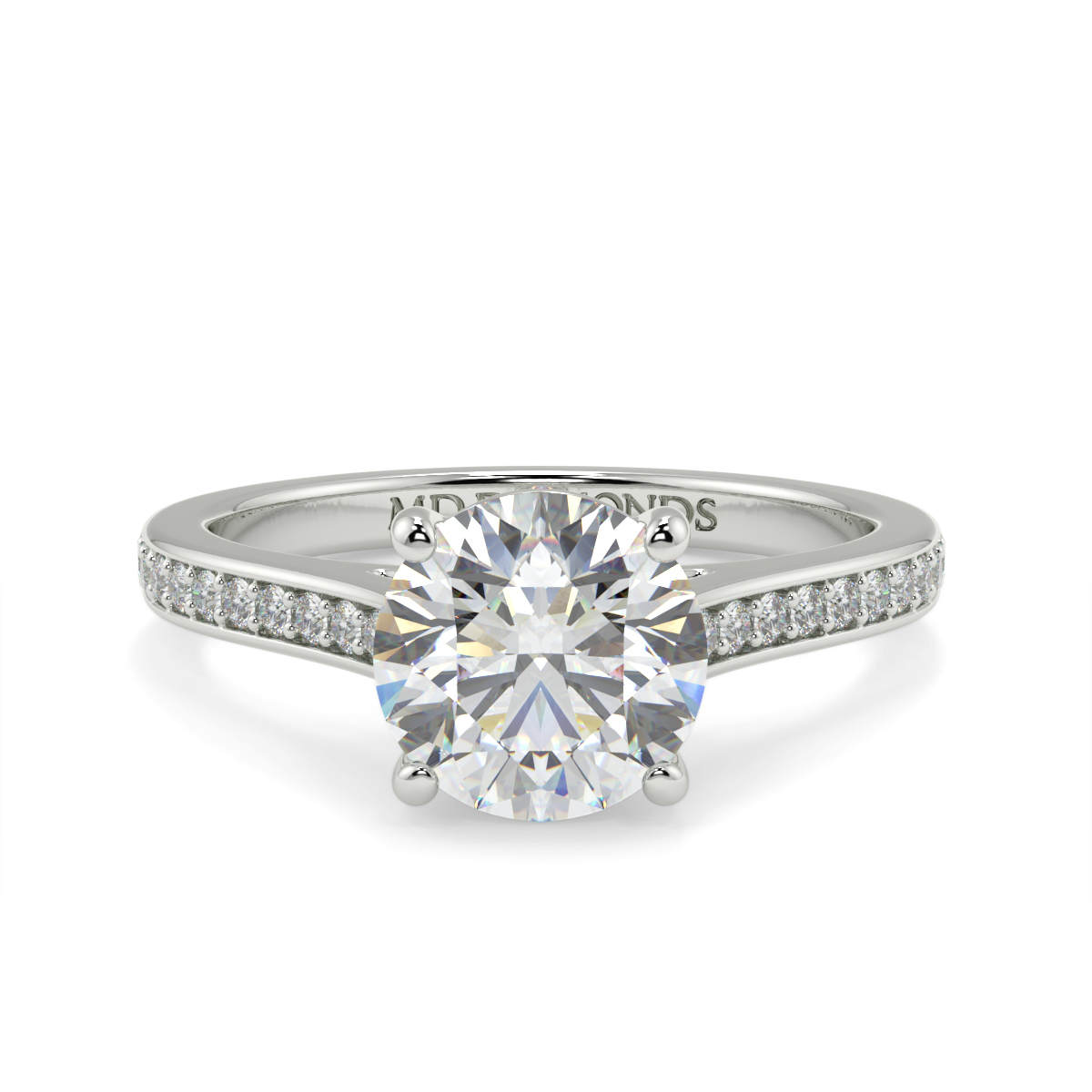 Round Pave Set Wed Fit Diamond Ring