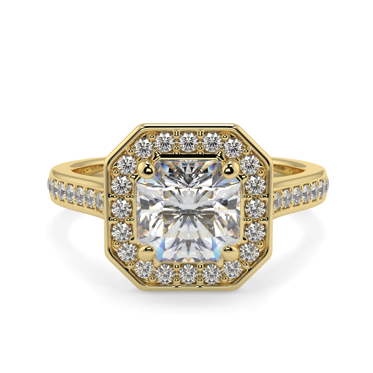 Asher Halo Pave Set Diamond Ring