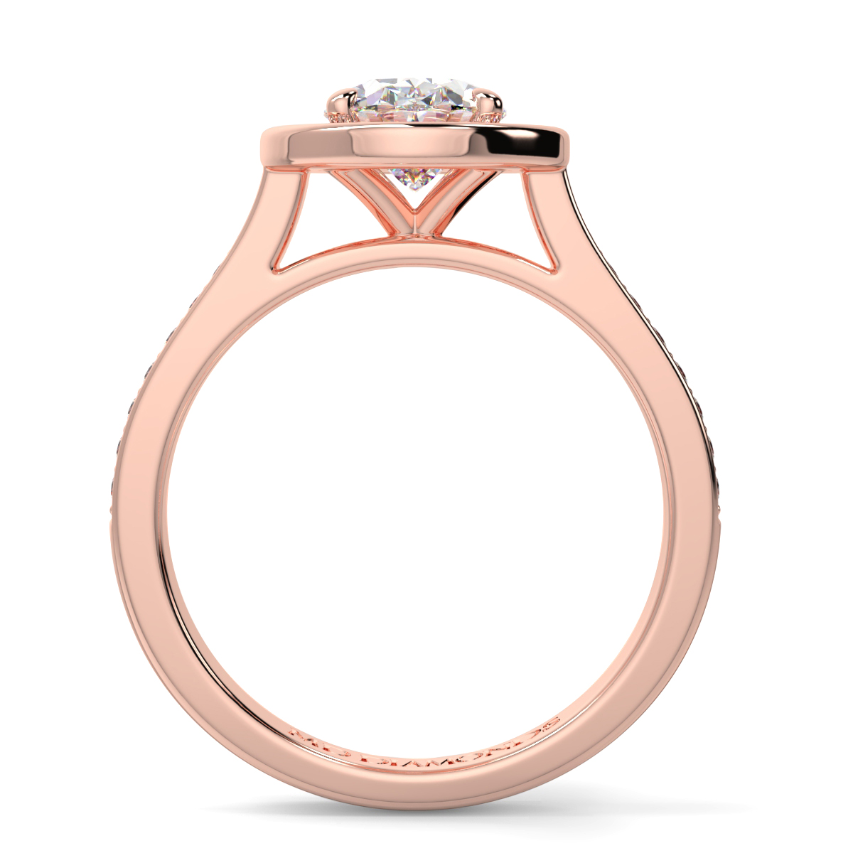 Oval Halo Pave Set Diamond Ring