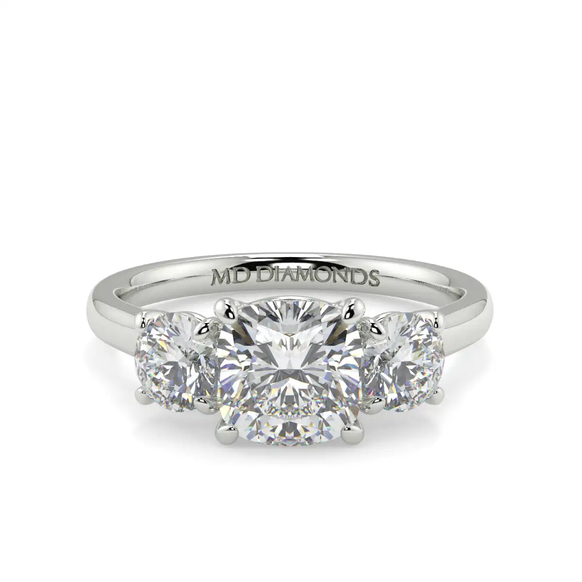 Cushion And Round Trilogy Ring