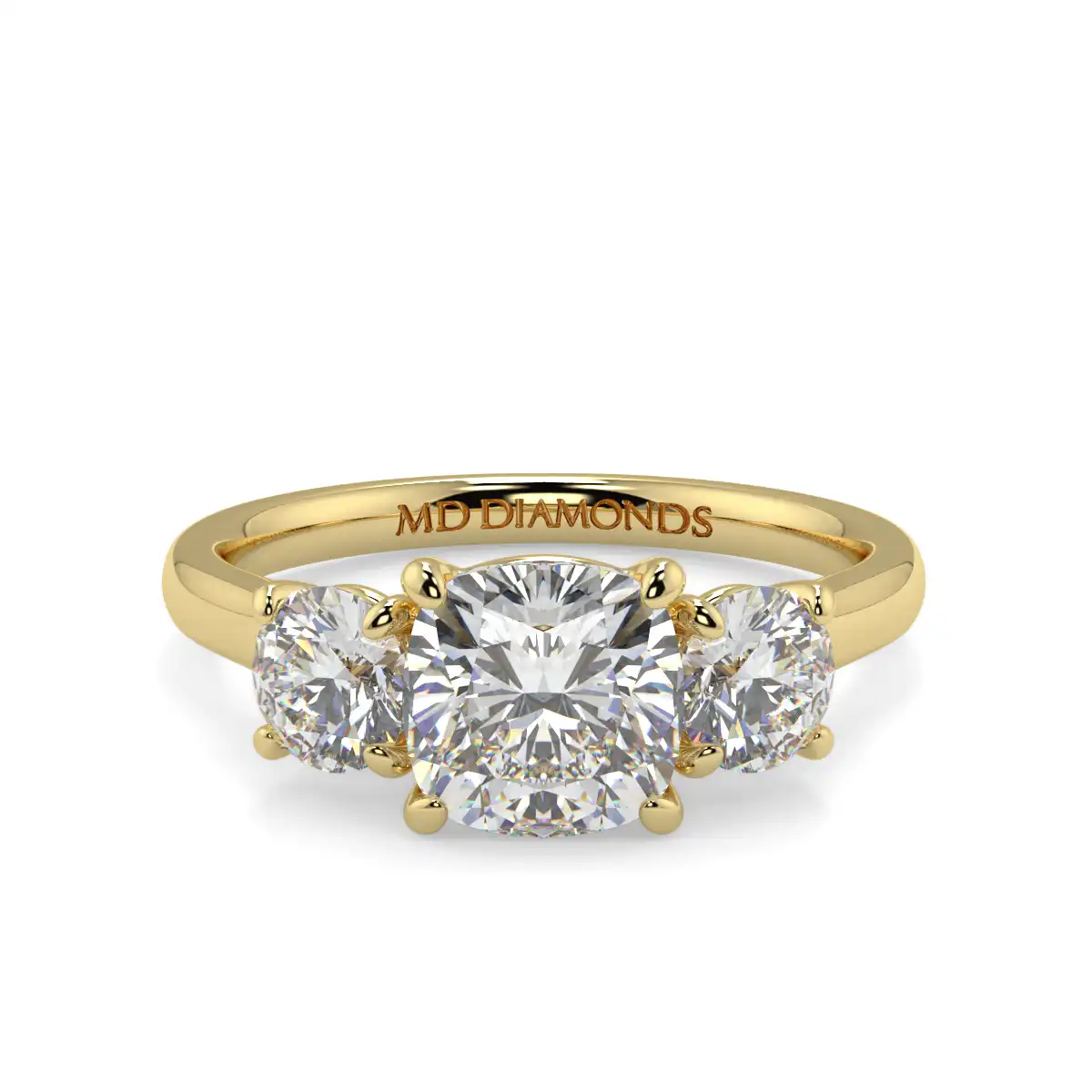 Cushion And Round Trilogy Ring