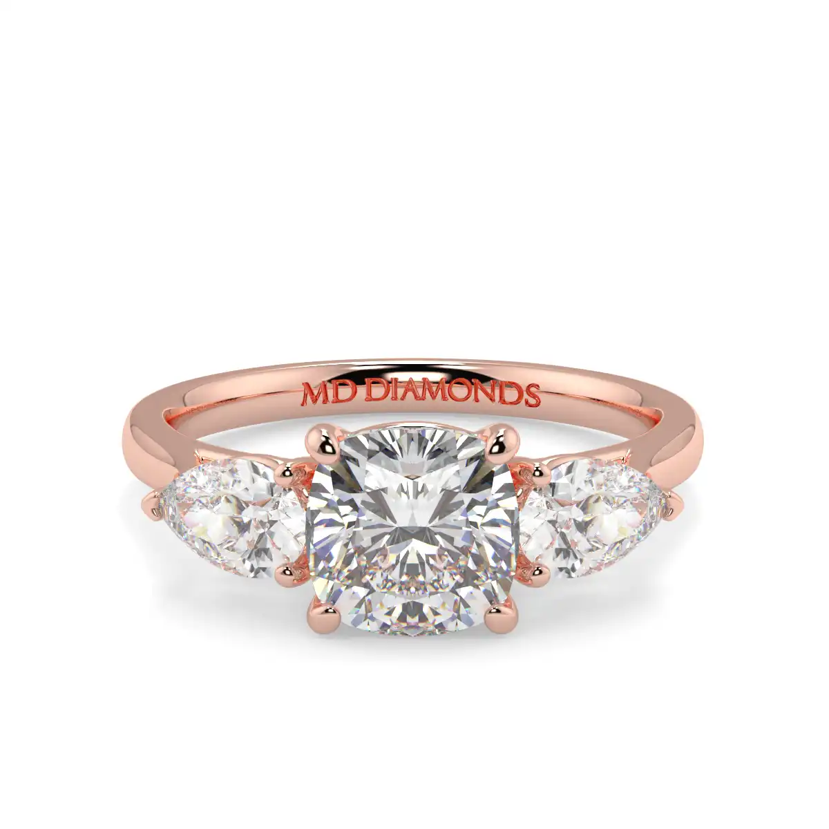 Cushion With Pear Trilogy Ring