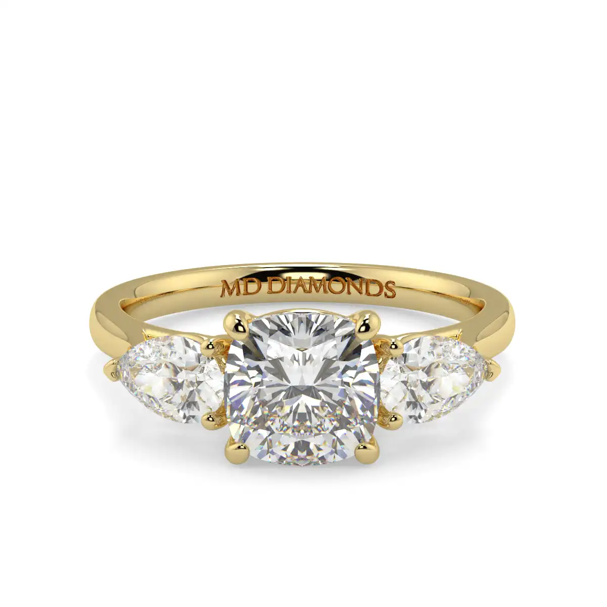 Cushion With Pear Trilogy Ring